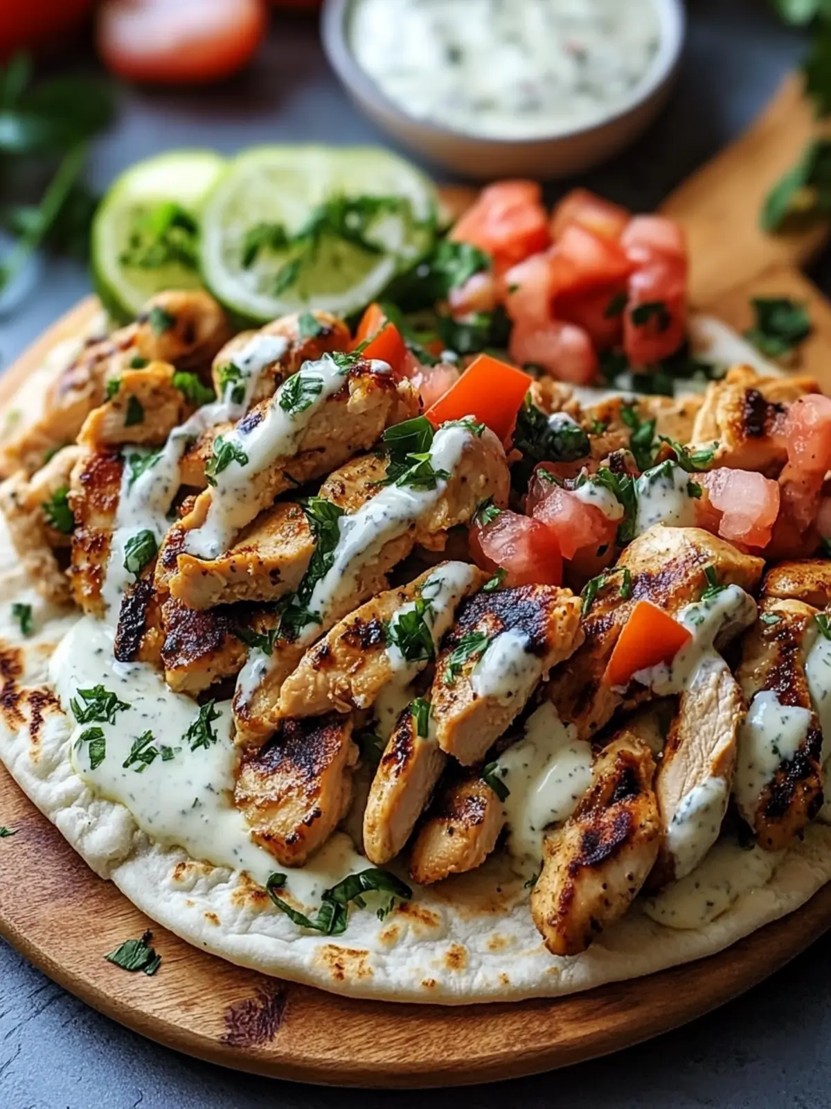 Einfaches Hähnchen-Gyros in cremiger Sauerrahmsauce