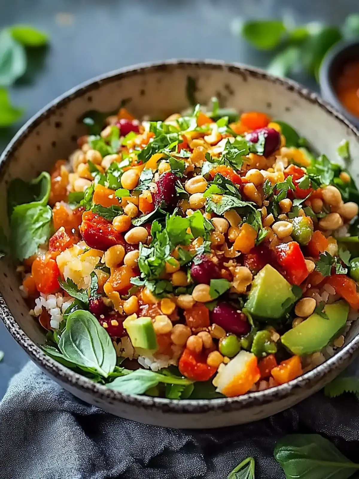 Knuspriger Reissalat Erdnuss Chili