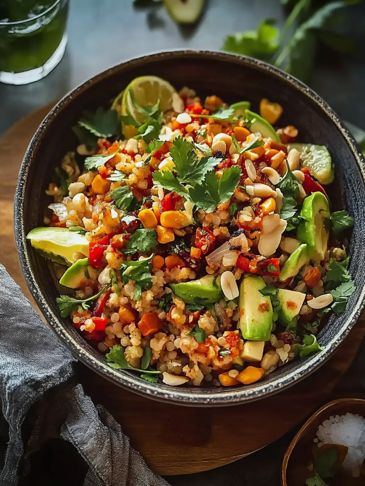 Knuspriger Reissalat Erdnuss Chili