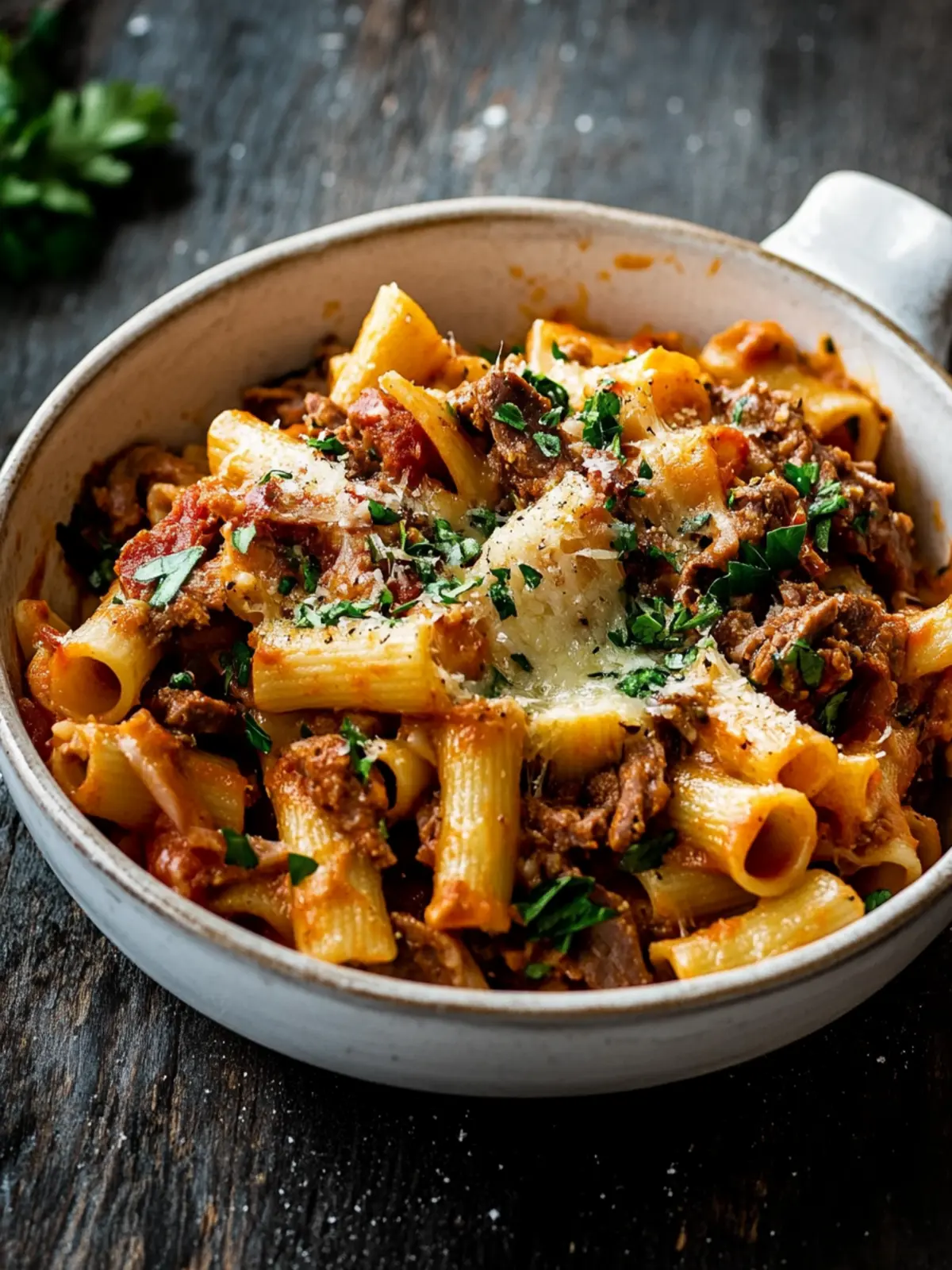 Nudelauflauf mit Hackfleisch und Paprika