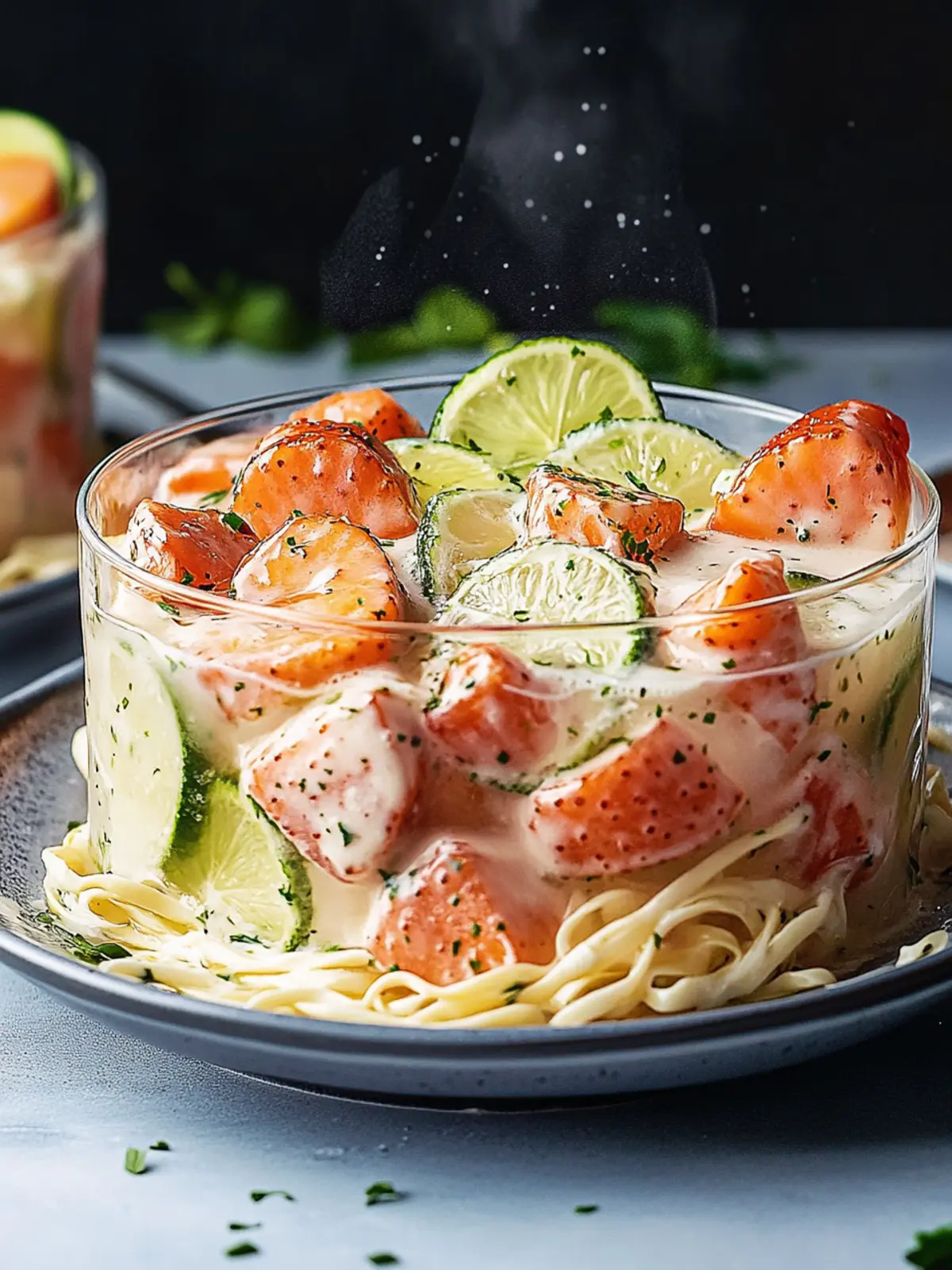 These spaghetti with salmon and cream are simply delicious