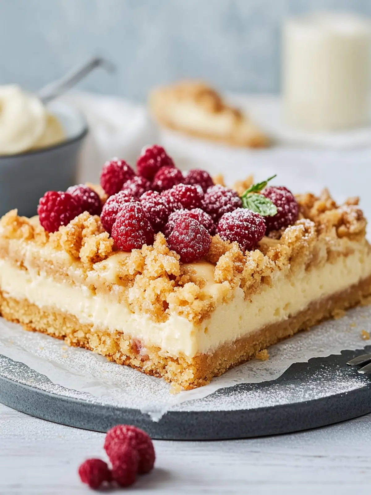 Streuselkuchen mit Pudding vom Blech