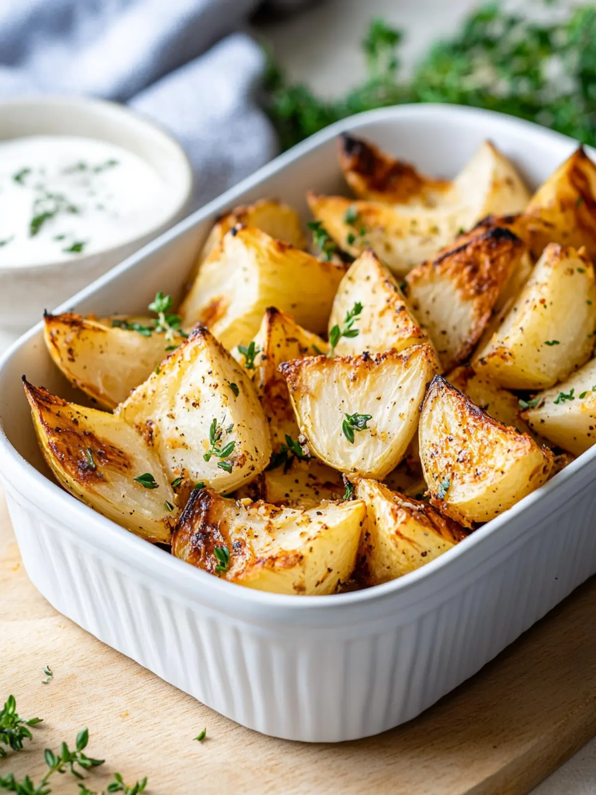 Crispy baked kohlrabi from the oven is a great side dish
