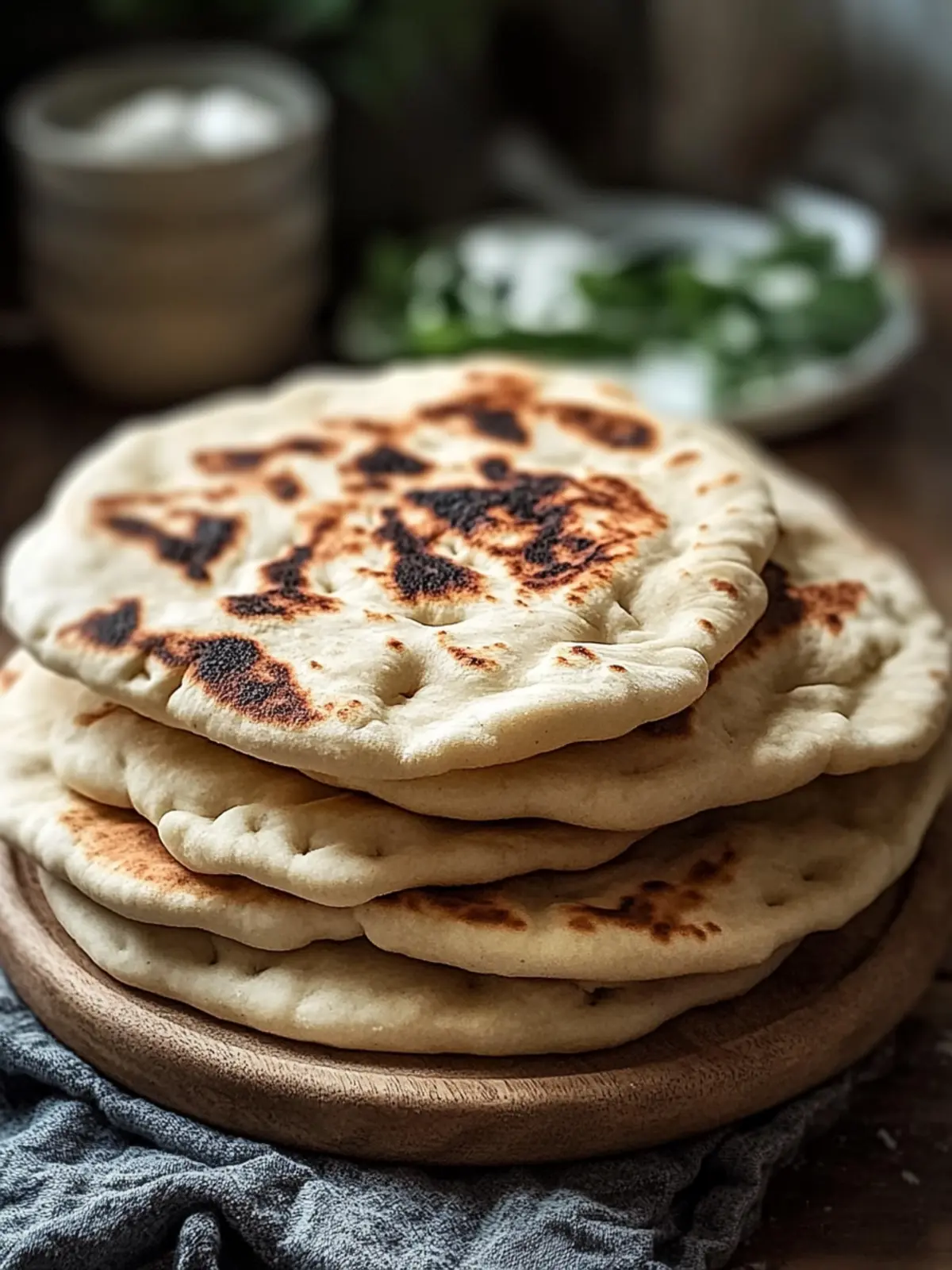 Hausgemachtes Pita Brot einfach und fluffig