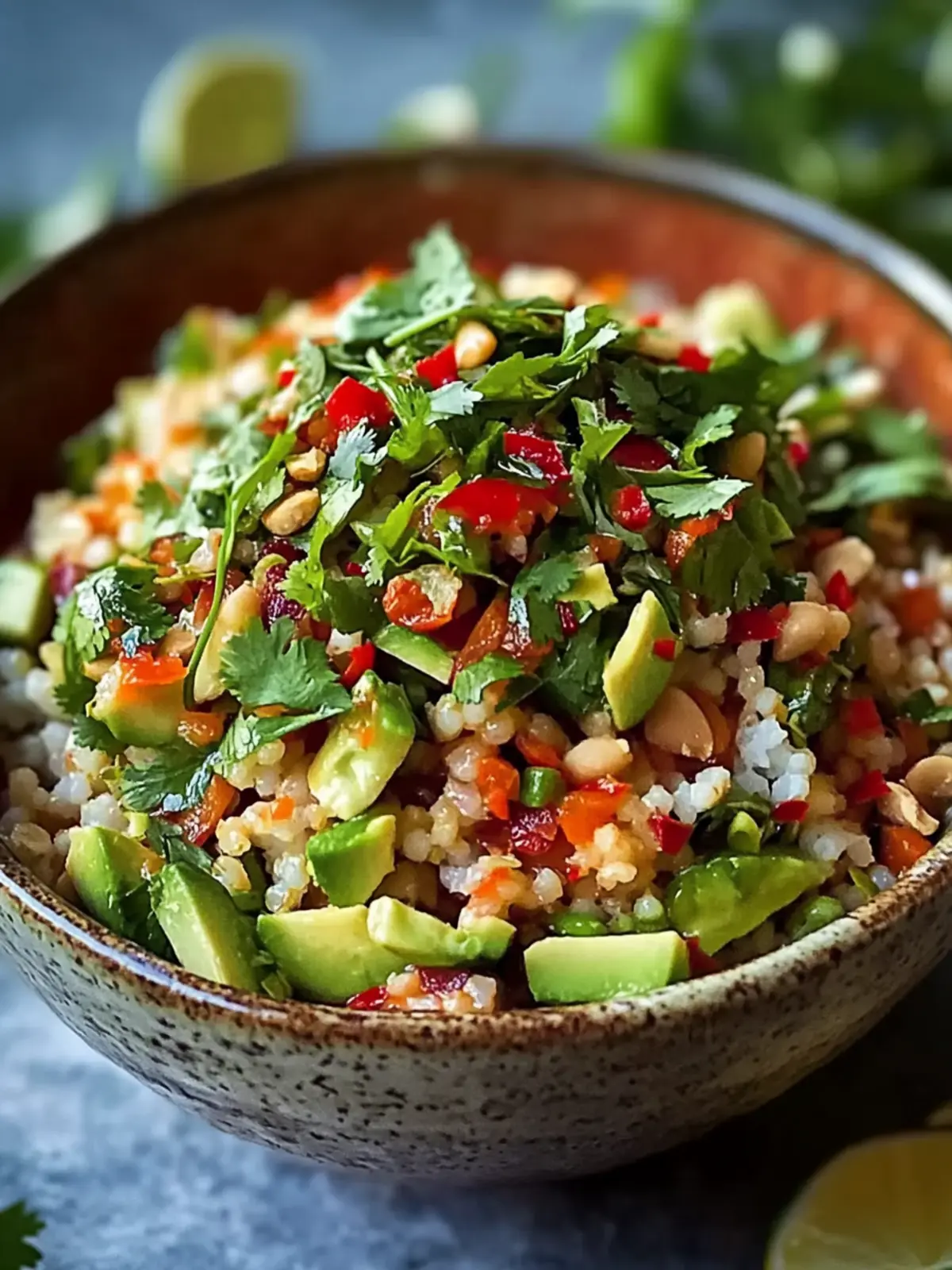 Knuspriger Reissalat Erdnuss Chili