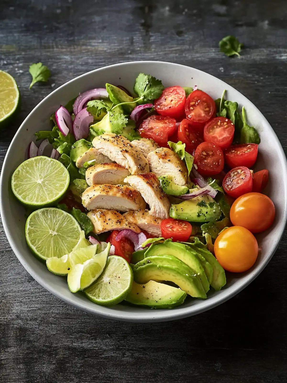 Avocado-Hähnchen-Salat mit Limetten-Dressing