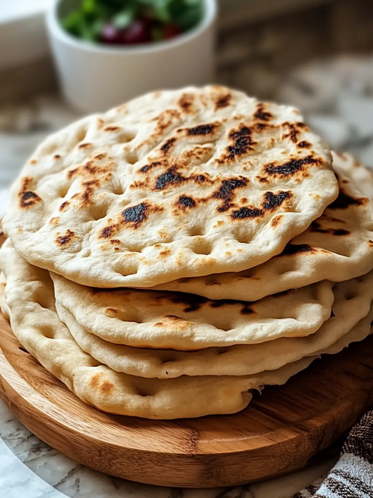Hausgemachtes Pita Brot einfach und fluffig