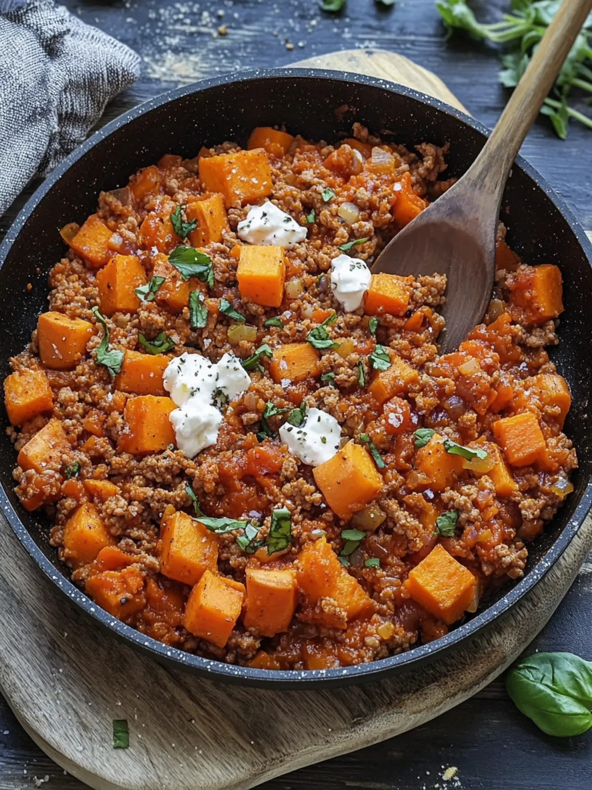Süßkartoffel-Hackfleisch-Pfanne