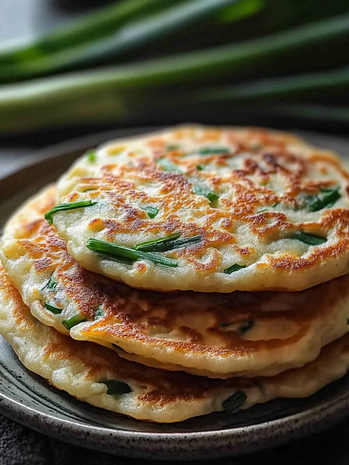Crispy rice paper chive pancakes very easy