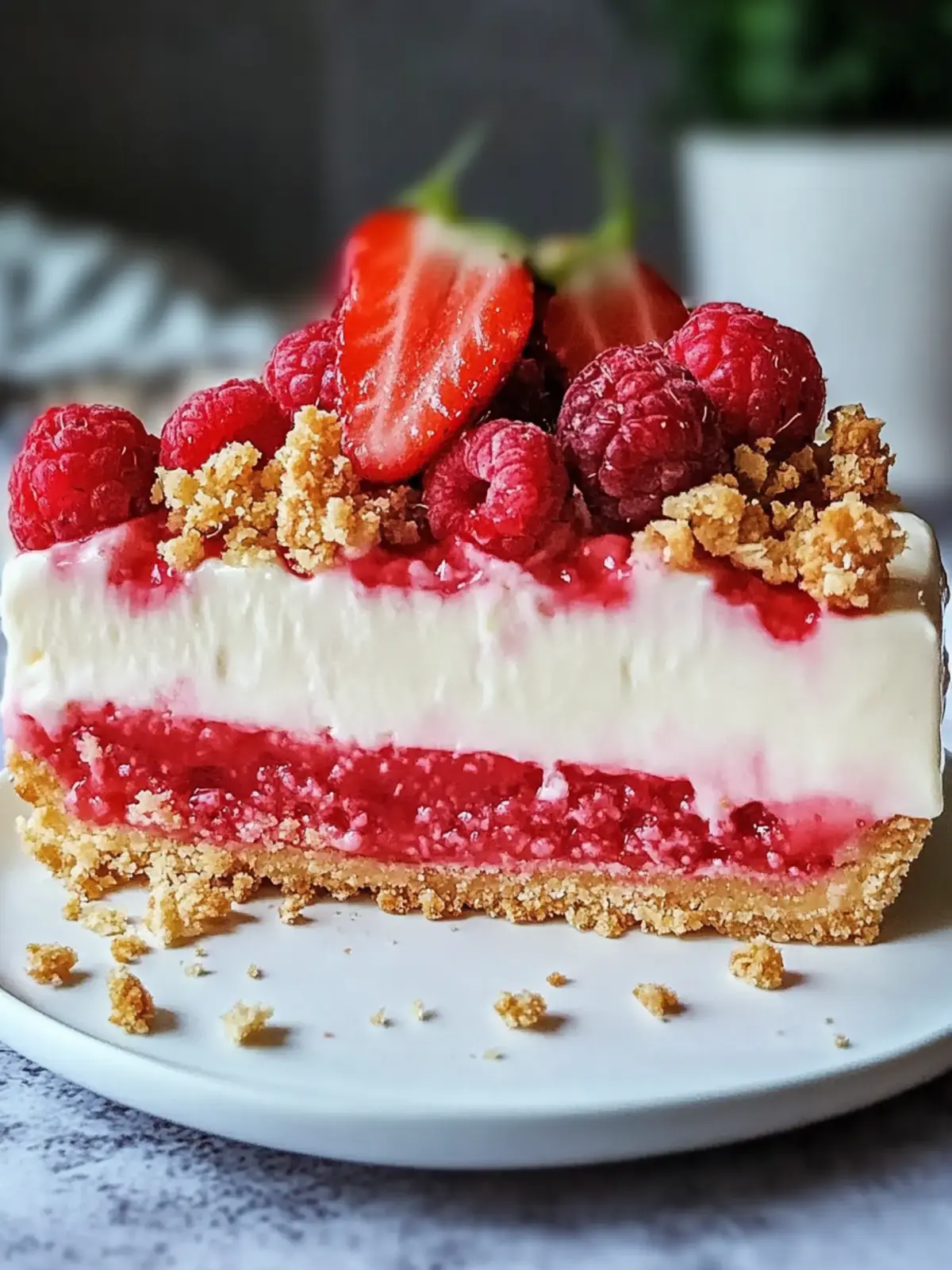 Erdbeer Crunch Käsekuchen ganz einfach selber machen