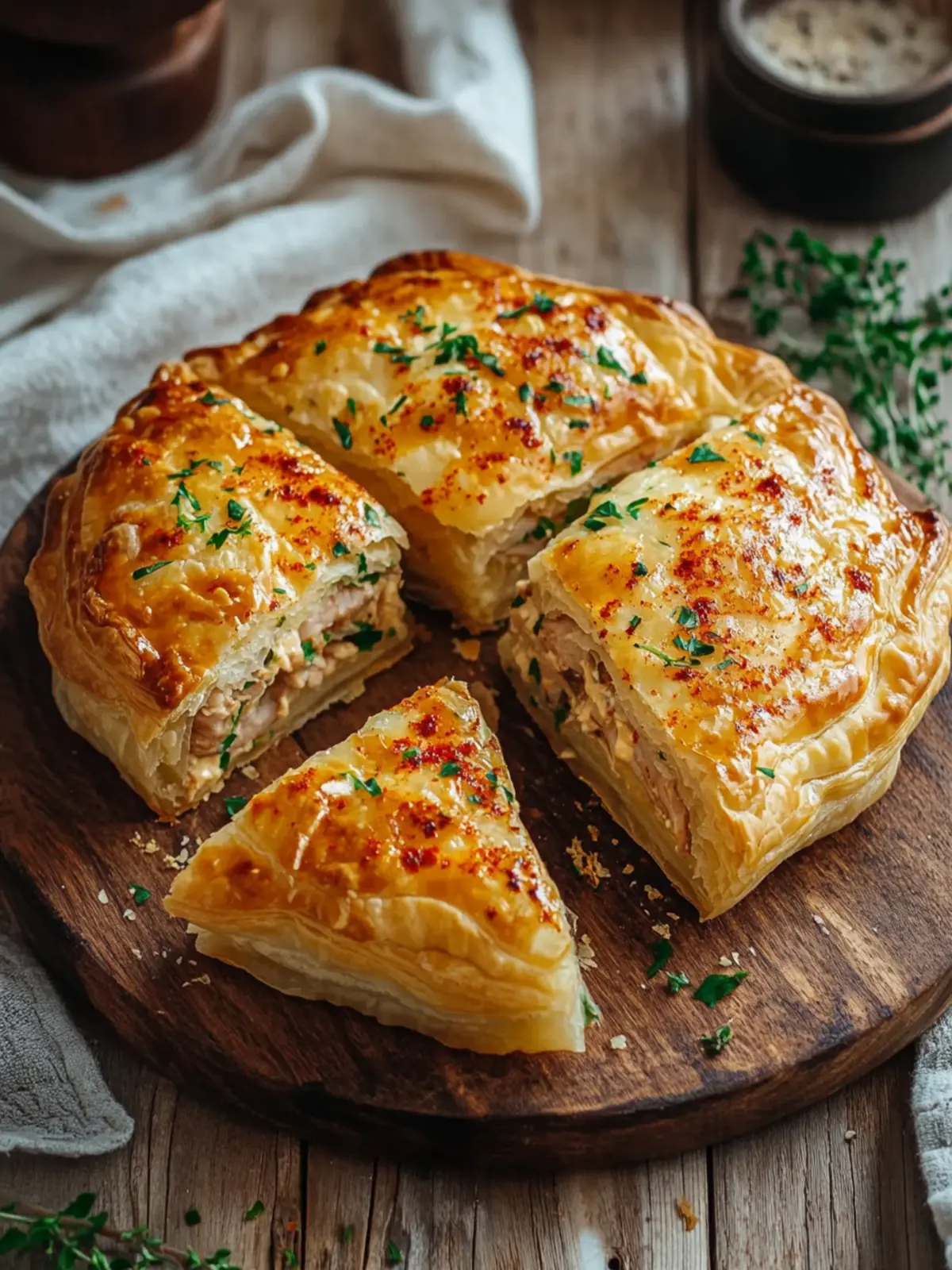 Thunfisch-Blätterteig-Taschen: Käse & Paprika Genuss