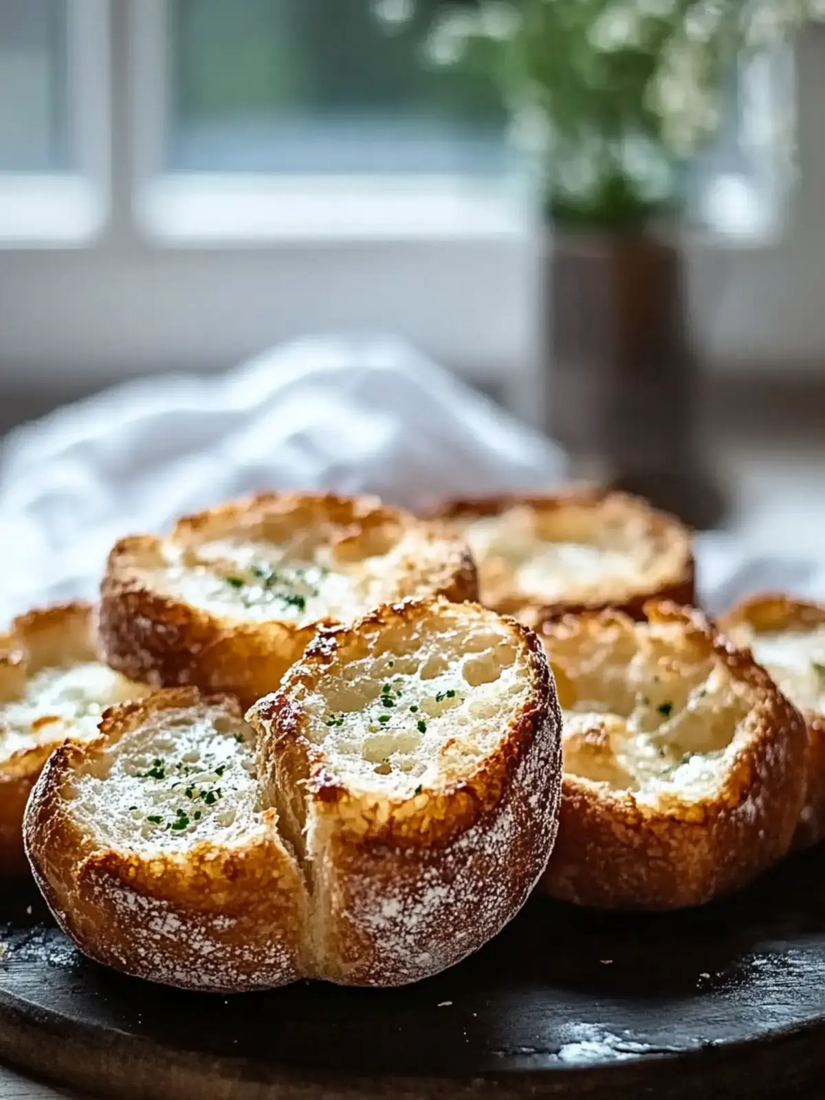 Käsige Knoblauchbrot Häppchen