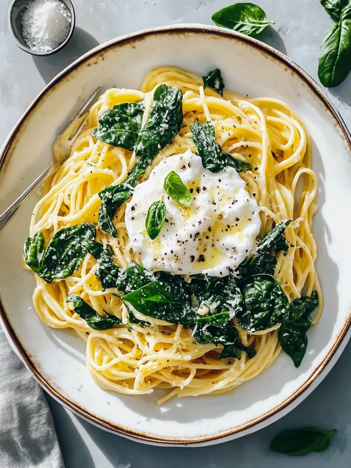 Creamy Lemon Burrata Pasta with Spinach – Your Delight
