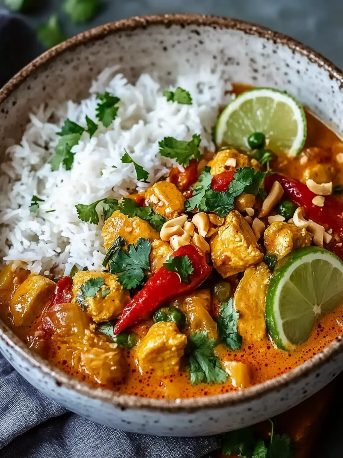 Thailändisches Erdnuss-Curry-Hähnchen