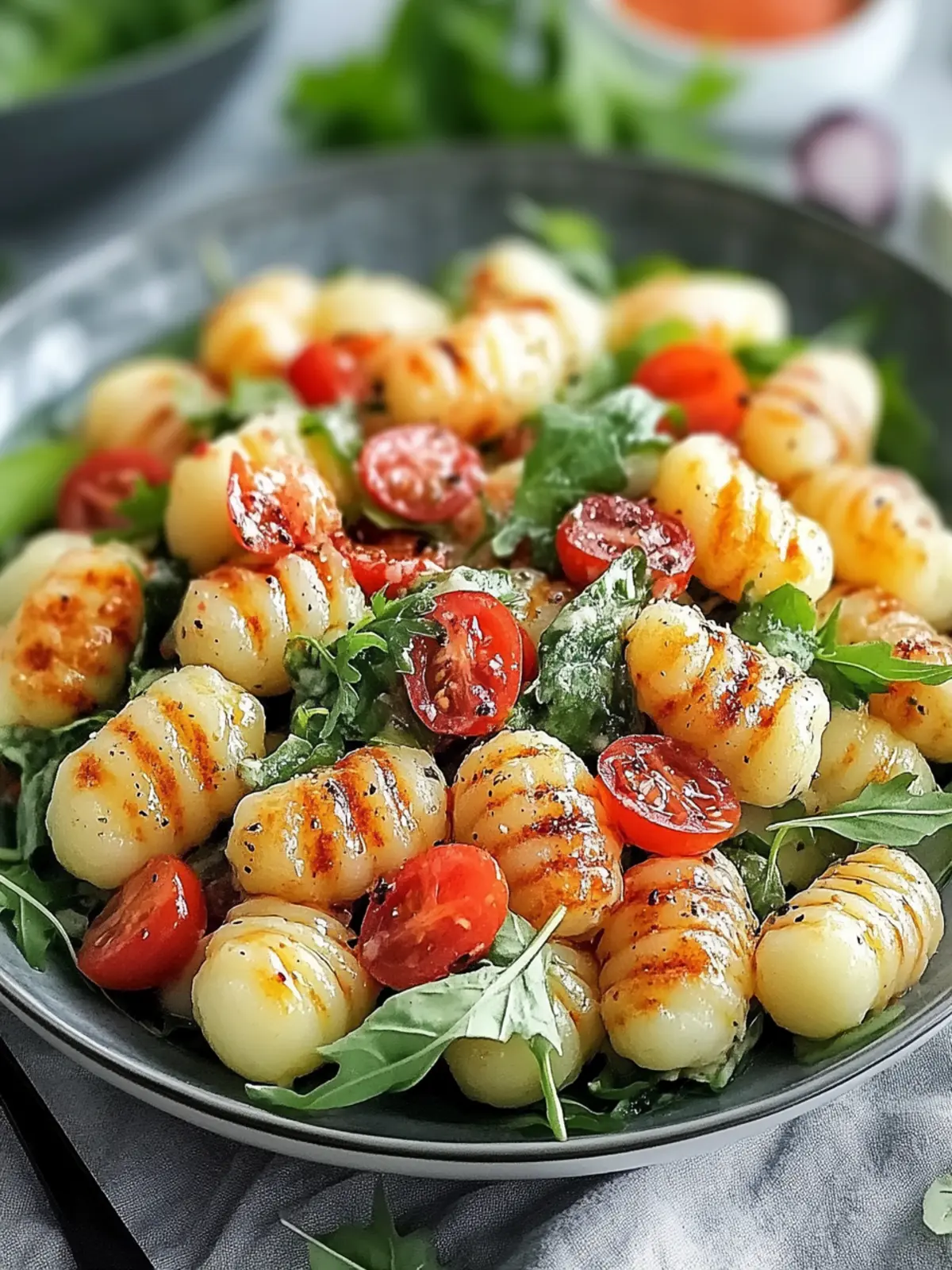 Knuspriger Gnocchi Salat mit cremigem Dressing Rezept