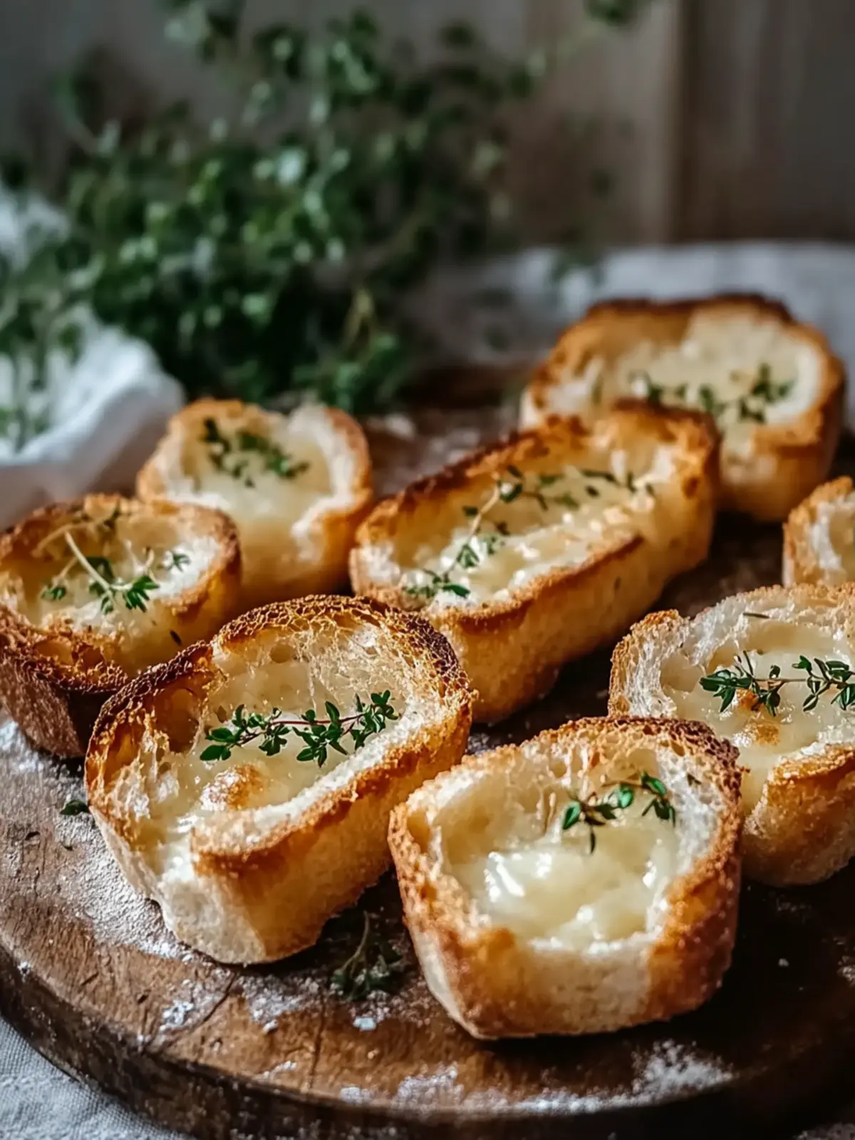 Käsige Knoblauchbrot Häppchen