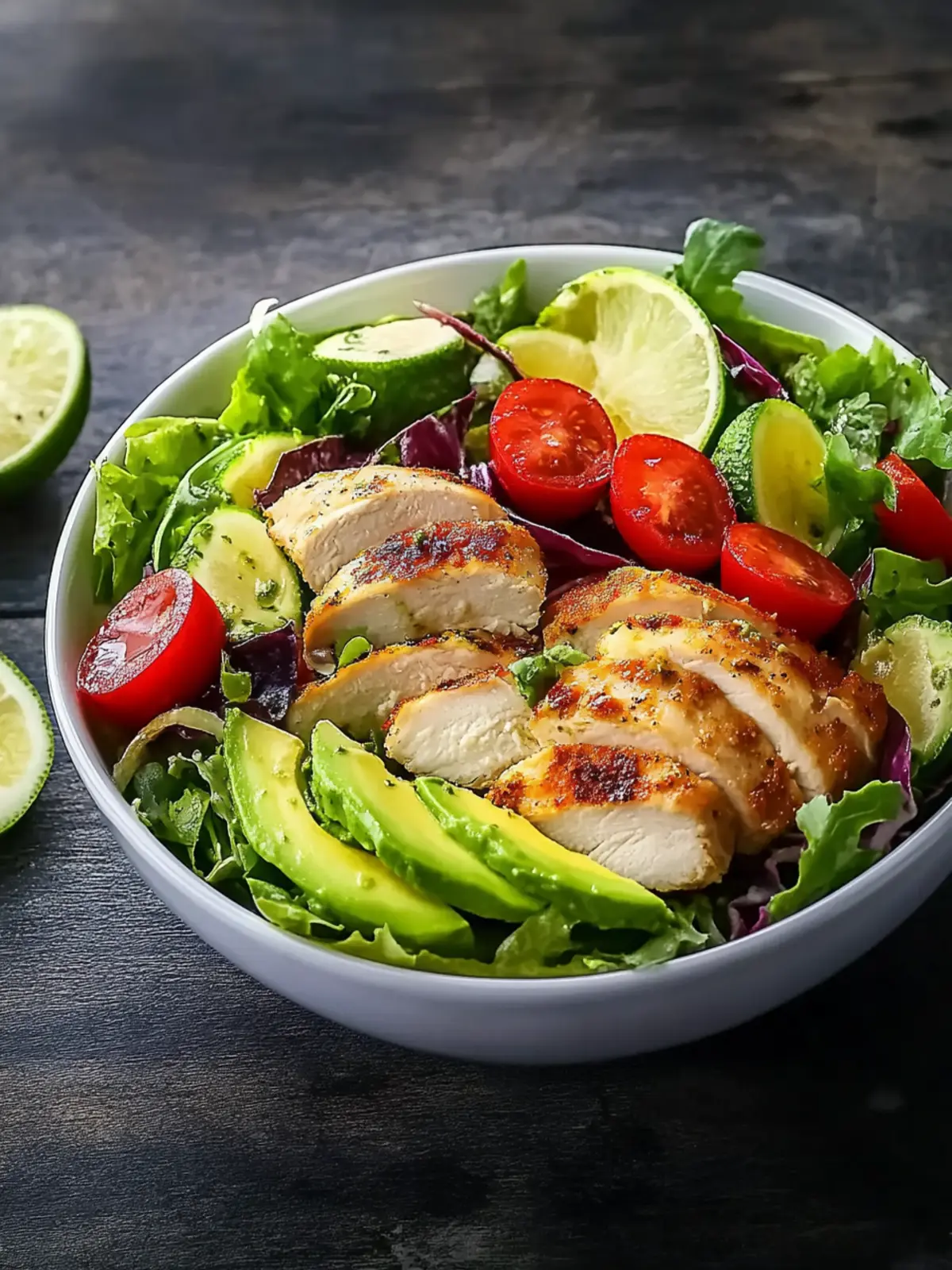 Avocado-Hähnchen-Salat mit Limetten-Dressing