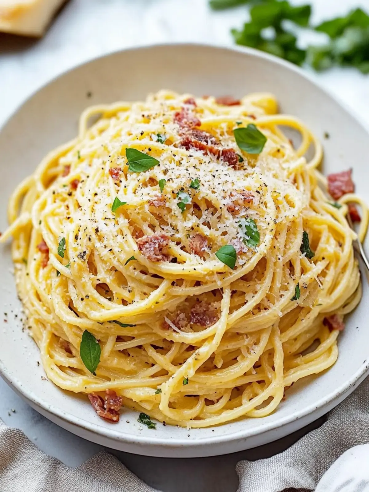 Hausgemachte Spaghetti Carbonara | Authentisches römisches 5-Zutaten-Pasta-Rezept