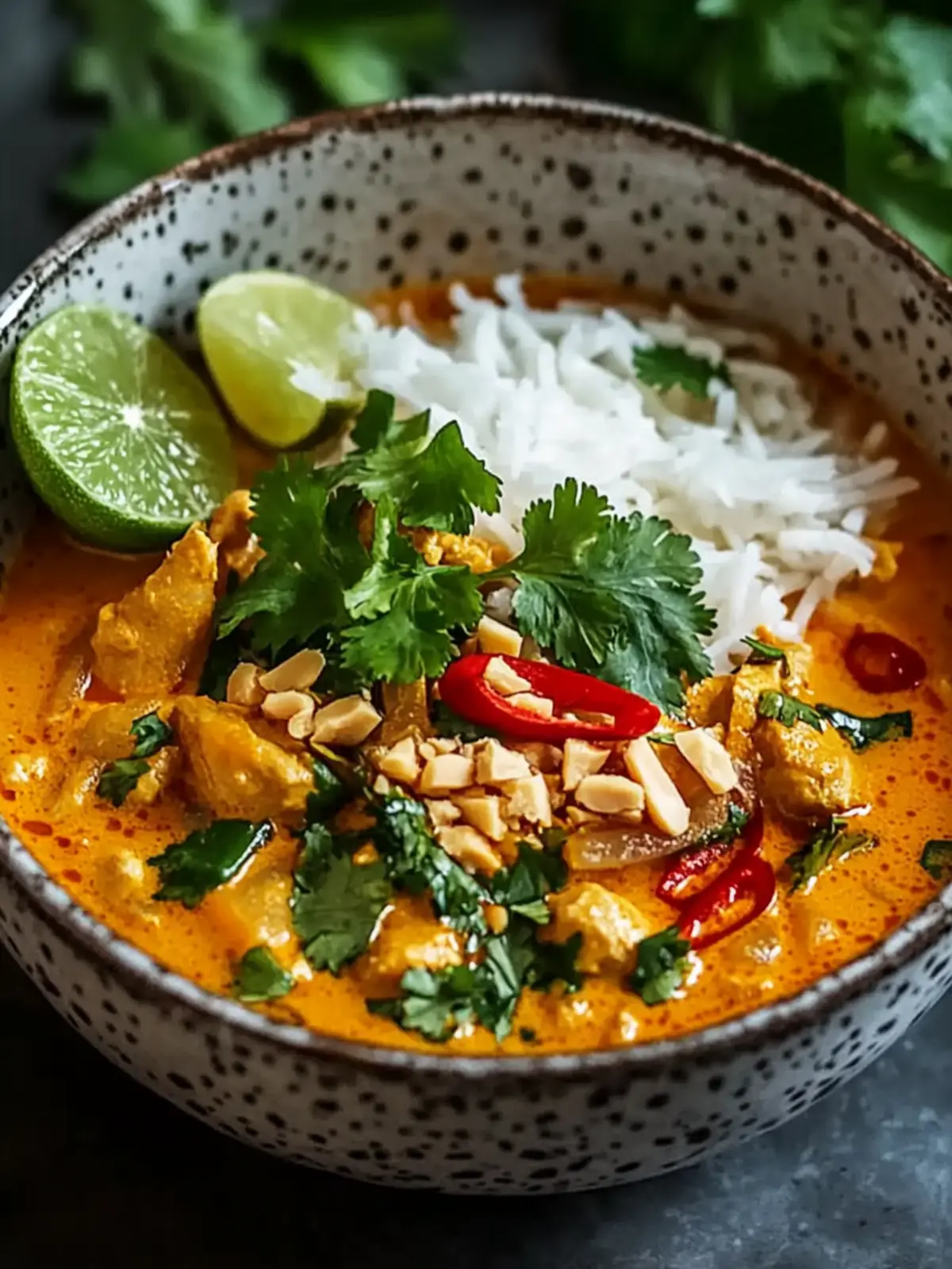 Thailändisches Erdnuss-Curry-Hähnchen