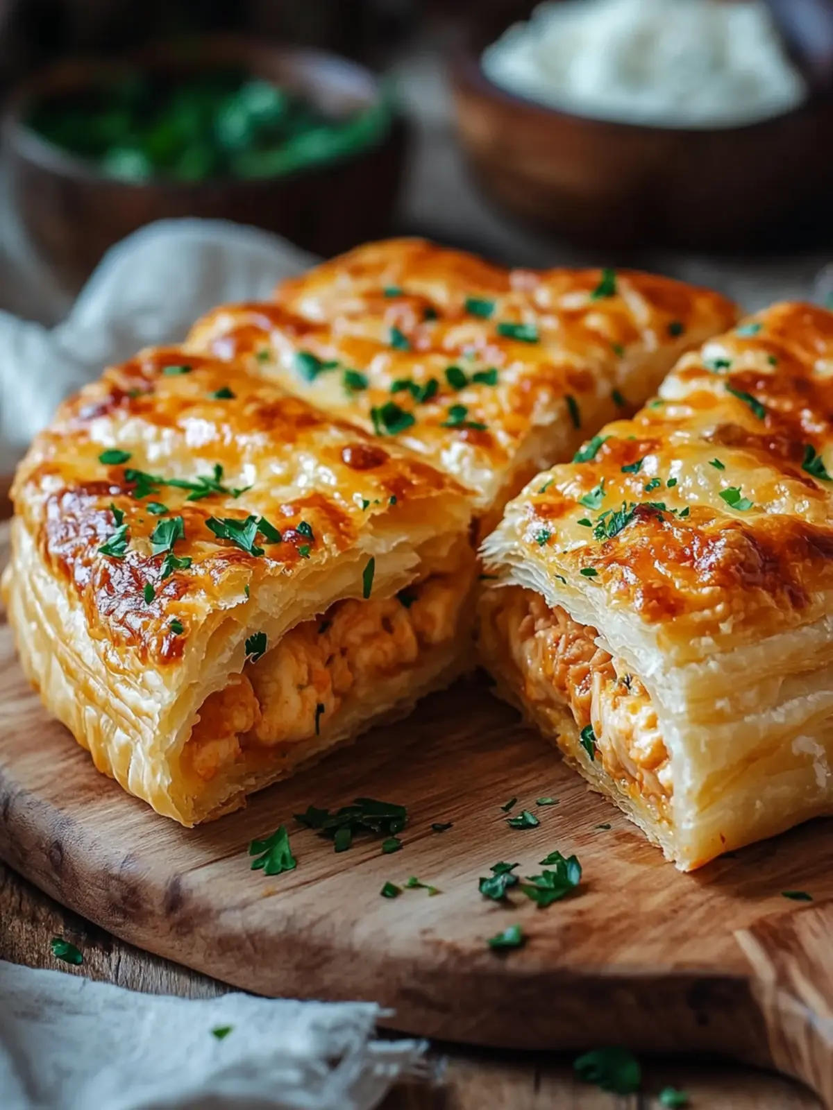 Tuna puff pastry pockets: cheese & pepper enjoyment