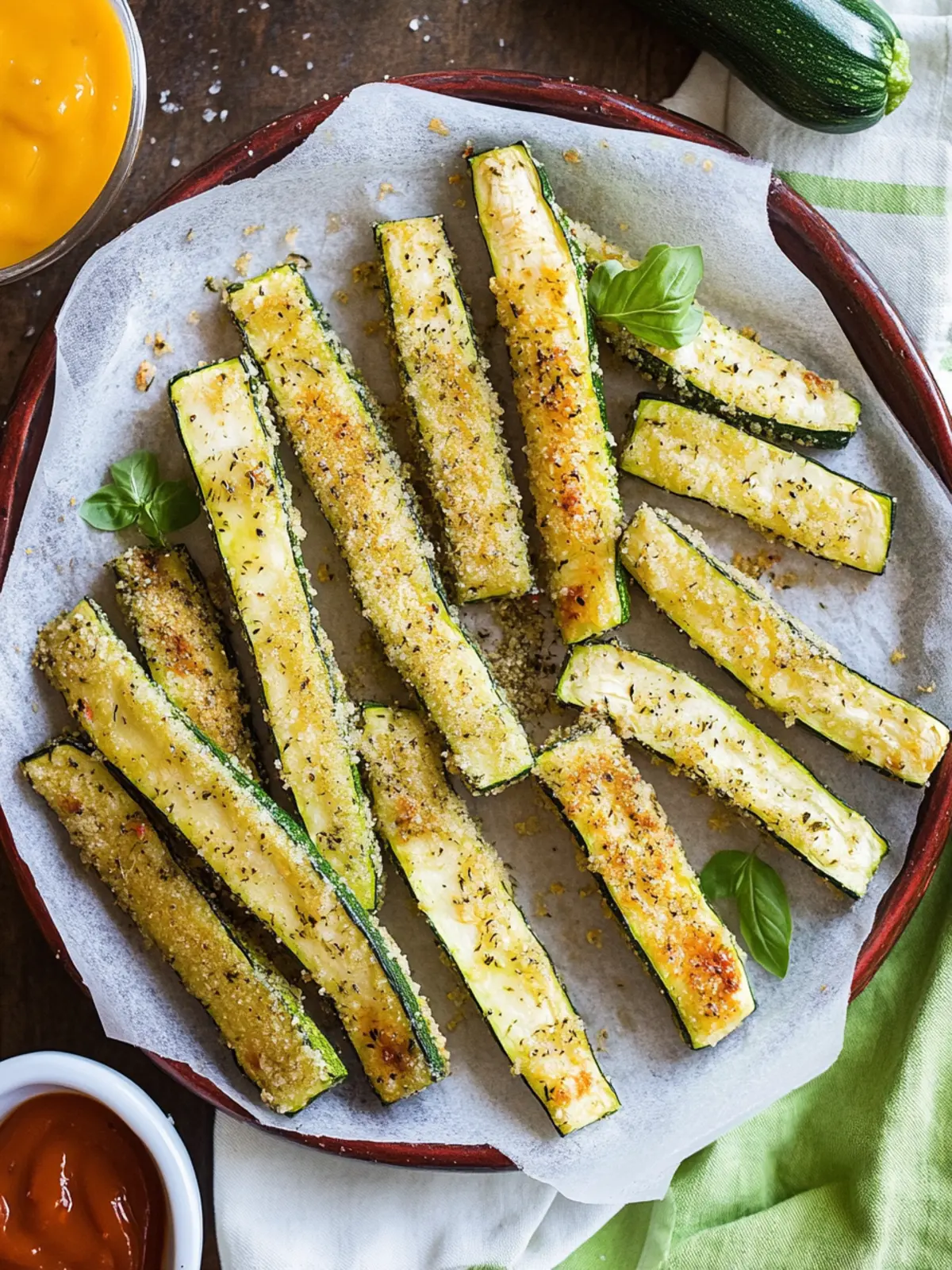Backofen-gebackene Zucchini-Sticks