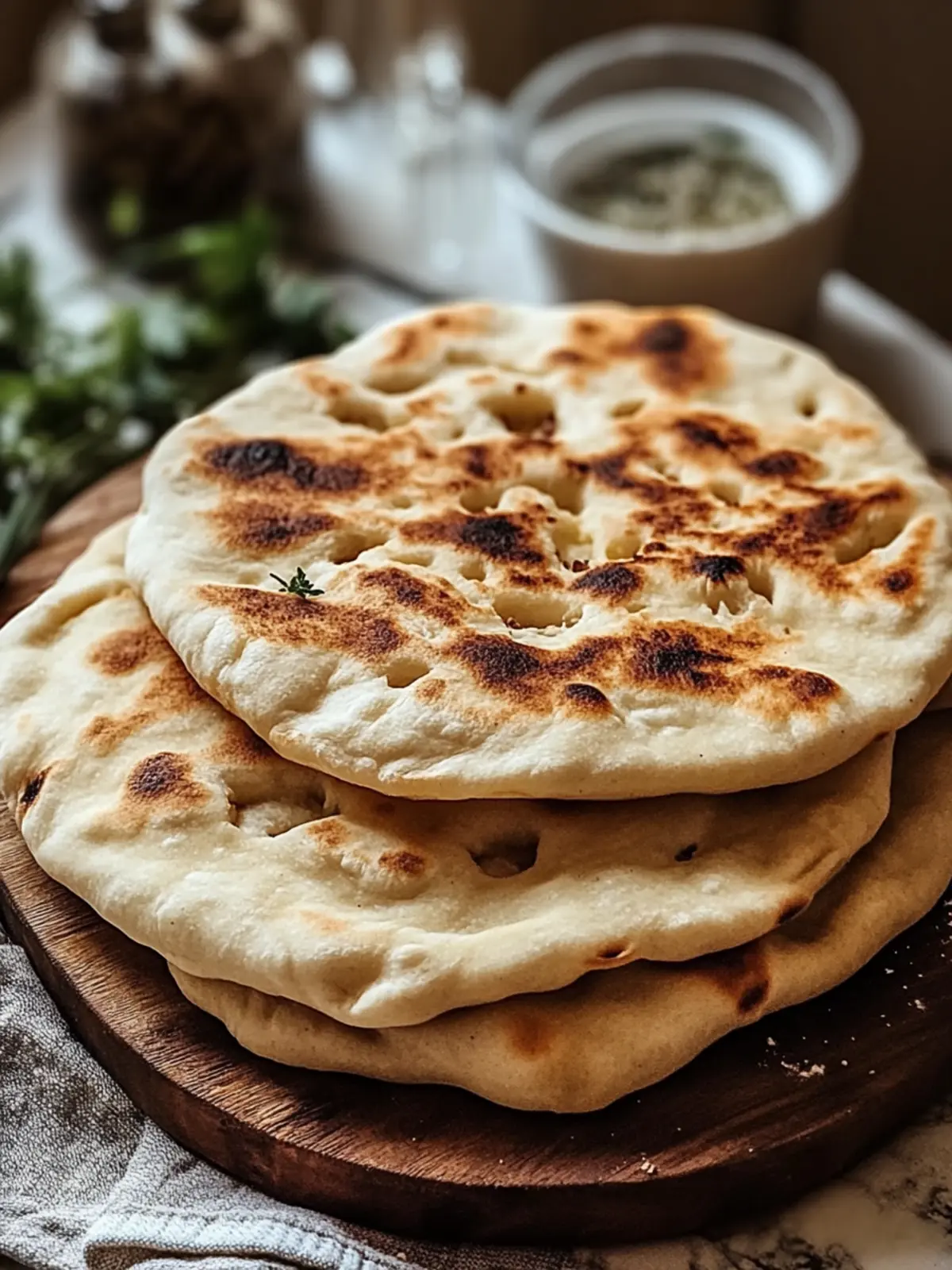 Hausgemachtes Pita Brot einfach und fluffig