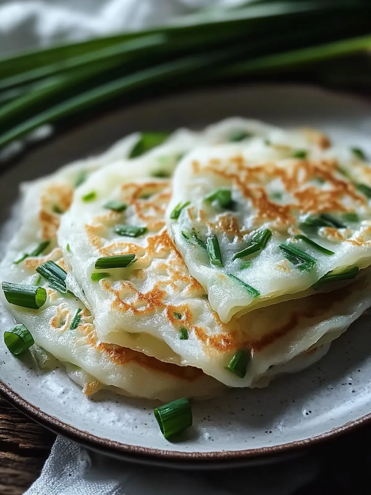 Crispy rice paper chive pancakes very easy