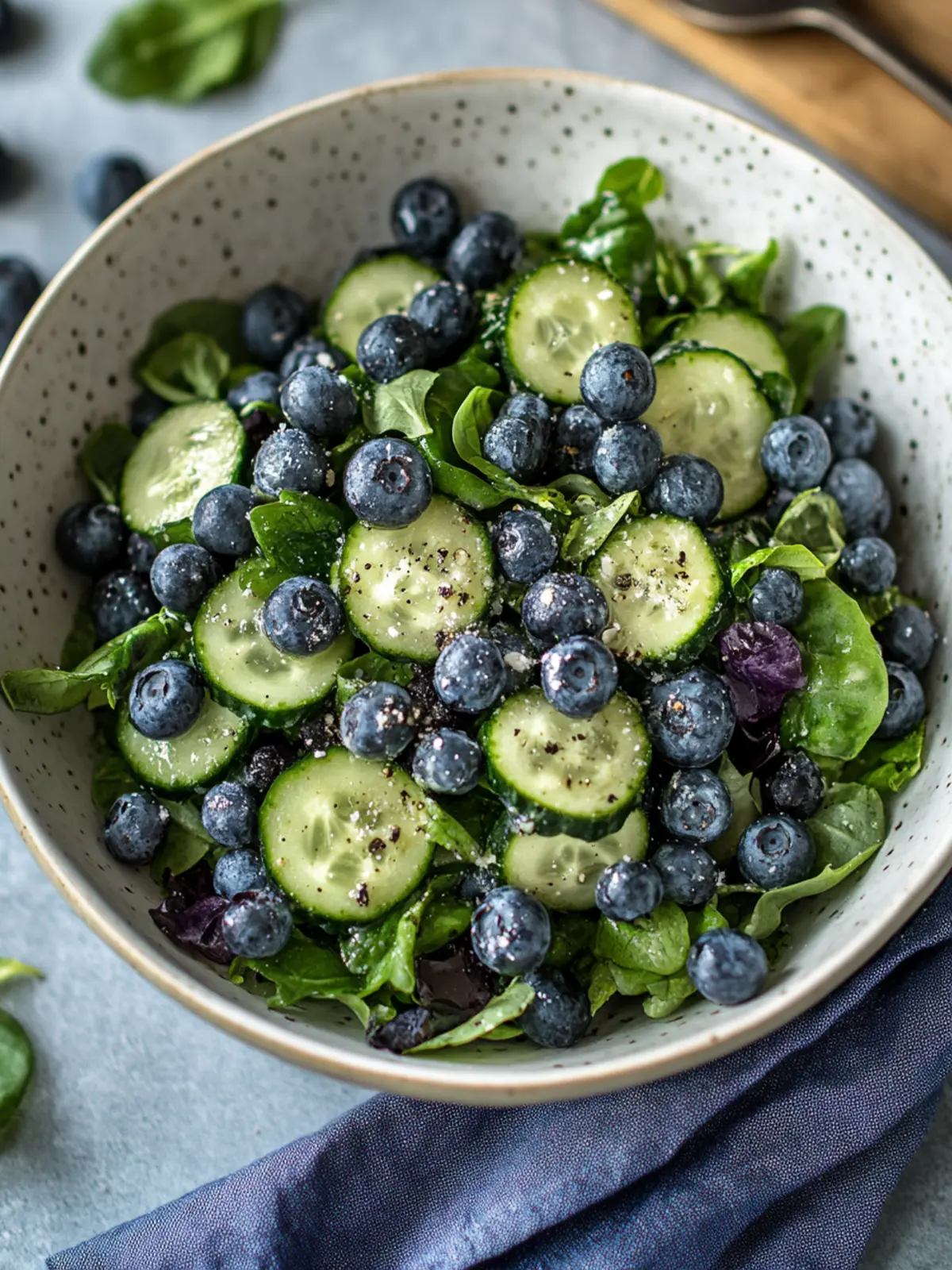 Frischer Gurken-Blaubeer-Salat