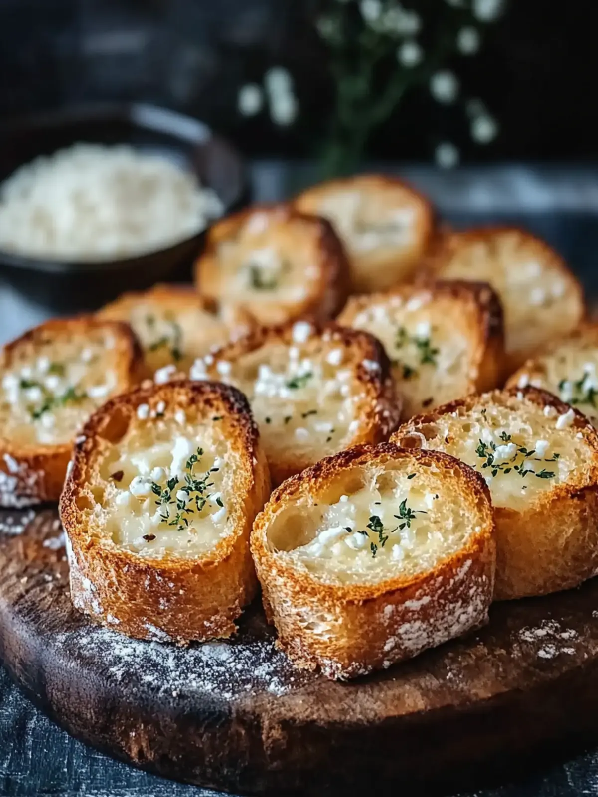 Käsige Knoblauchbrot Häppchen