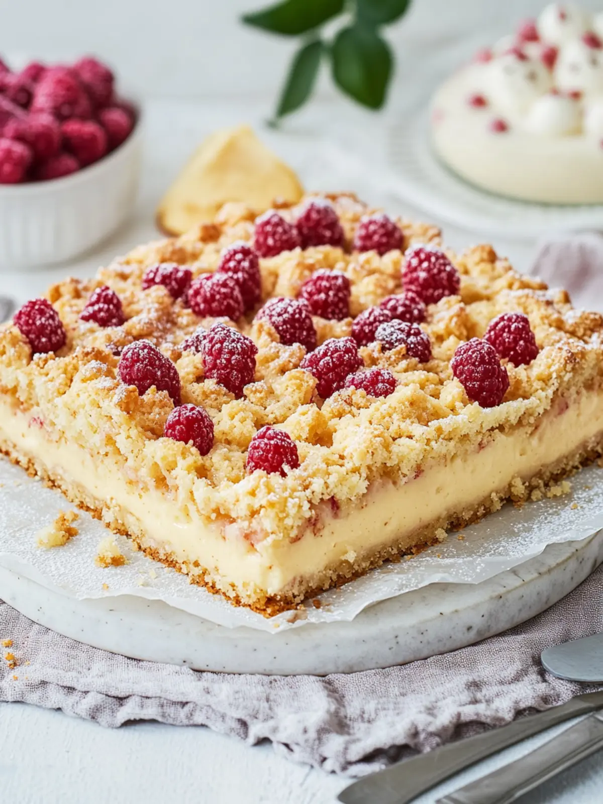 Streuselkuchen mit Pudding vom Blech