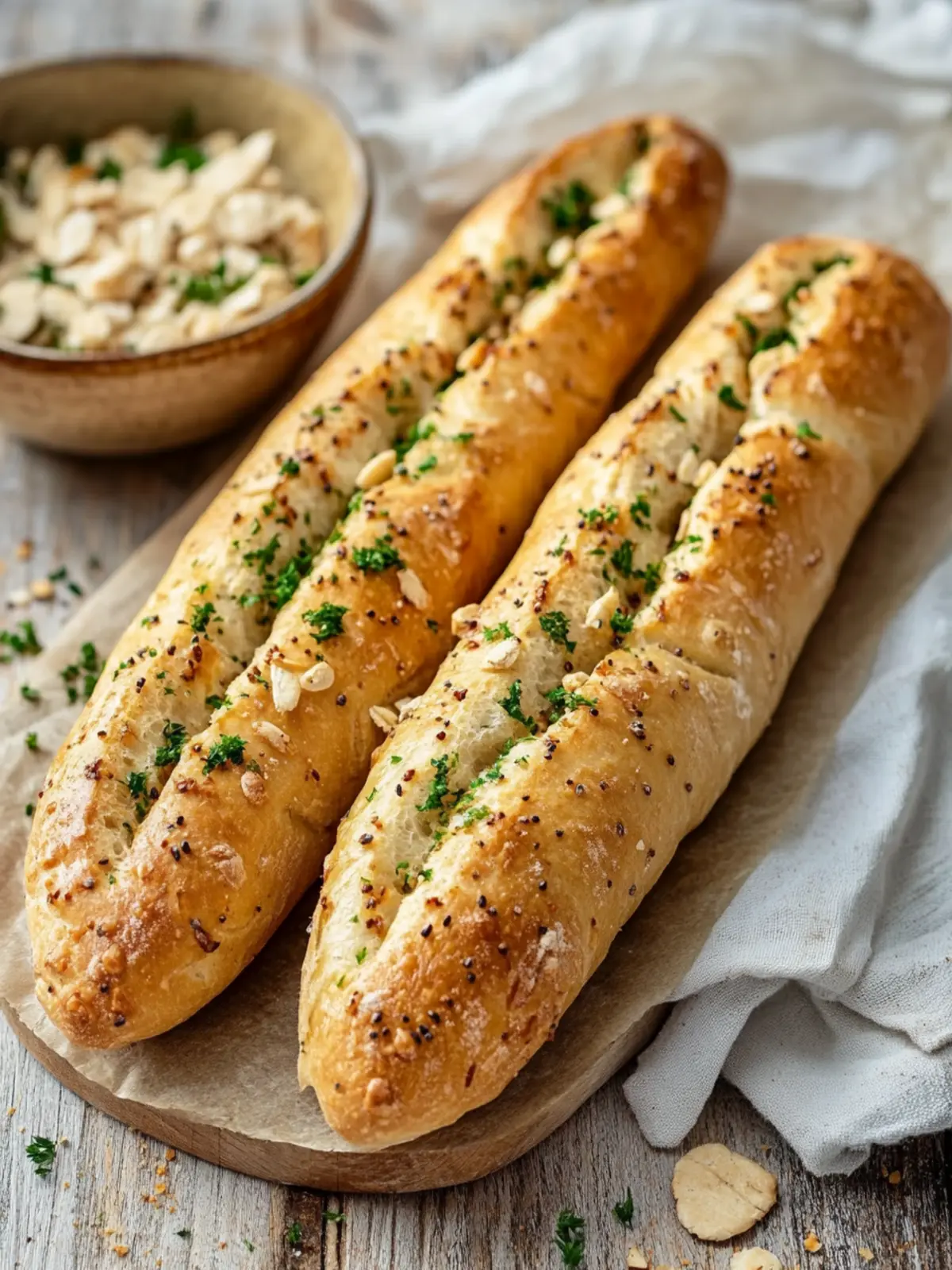 Knusprige Low Carb Knoblauch-Baguettes Proteinreich & Schnell