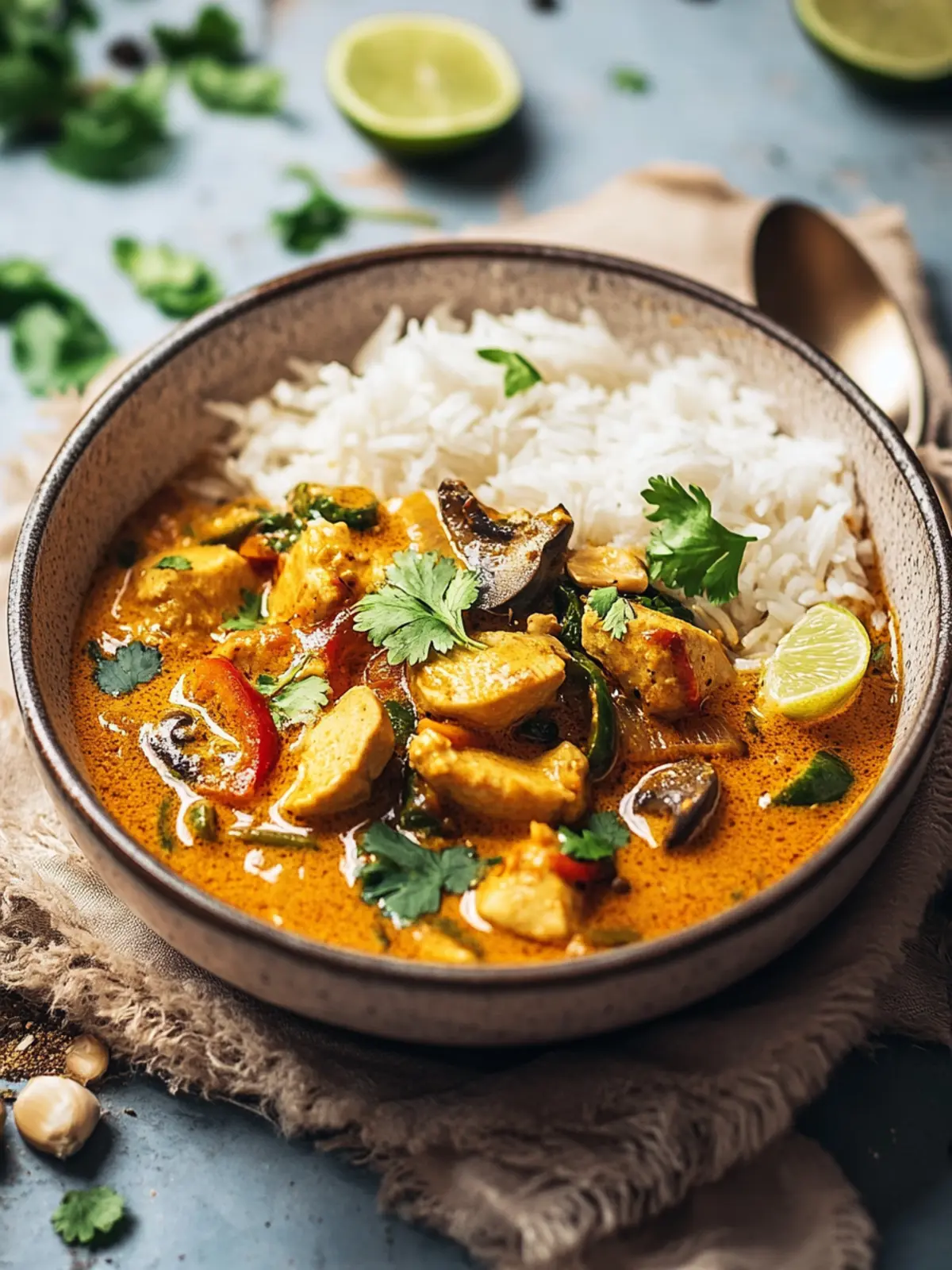 Koche dieses Curry mit Hähnchen und Pilzen und der Tag ist dein Freund