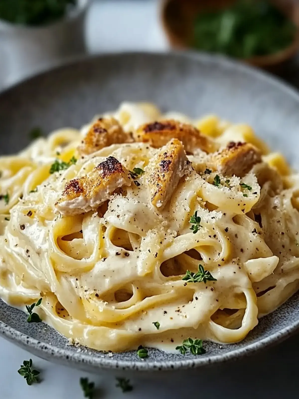 Cremige Hähnchen-Alfredo-Nudeln