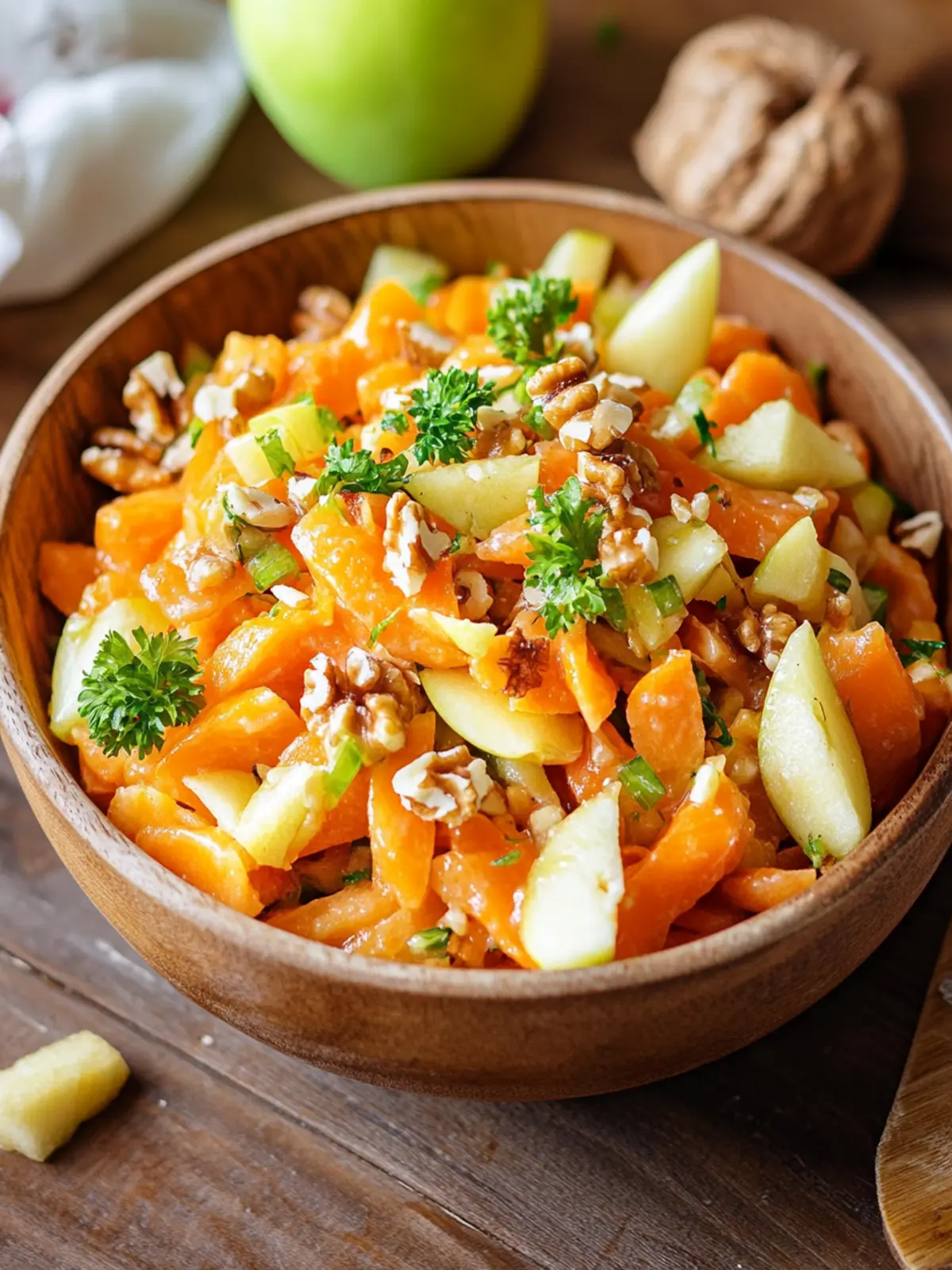 Karotten-Apfel-Salat mit Walnüssen
