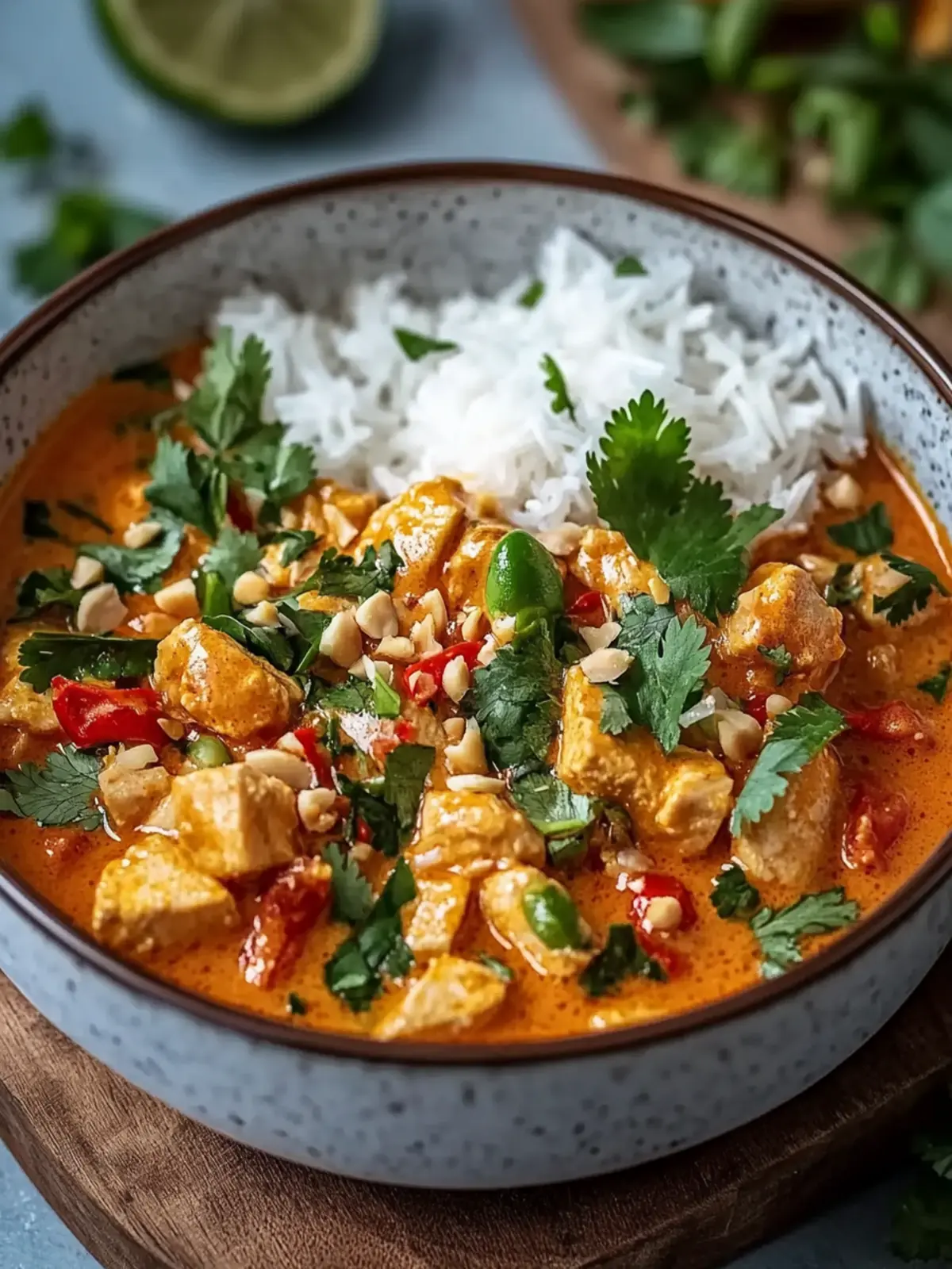 Thailändisches Erdnuss-Curry-Hähnchen