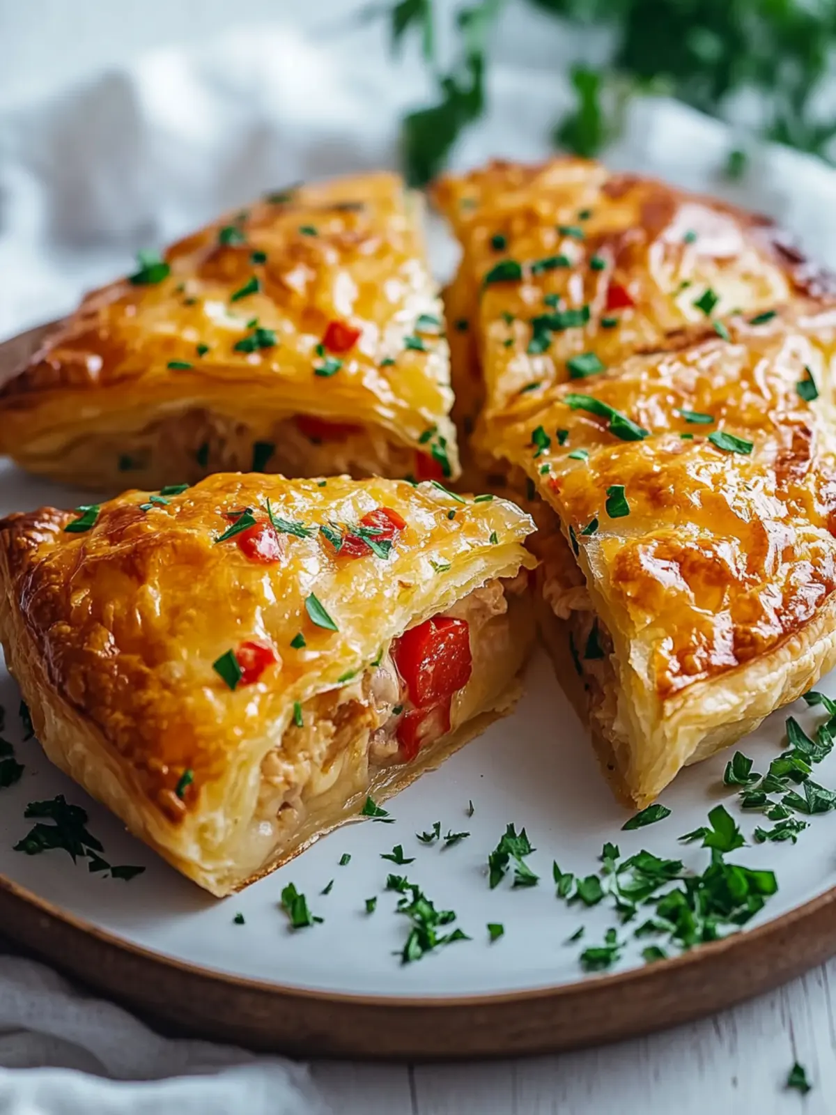 Thunfisch-Blätterteig-Taschen: Käse & Paprika Genuss