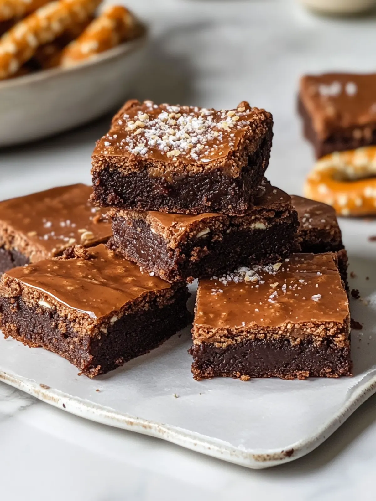 Gesalzene Karamellbrezel-Brownies