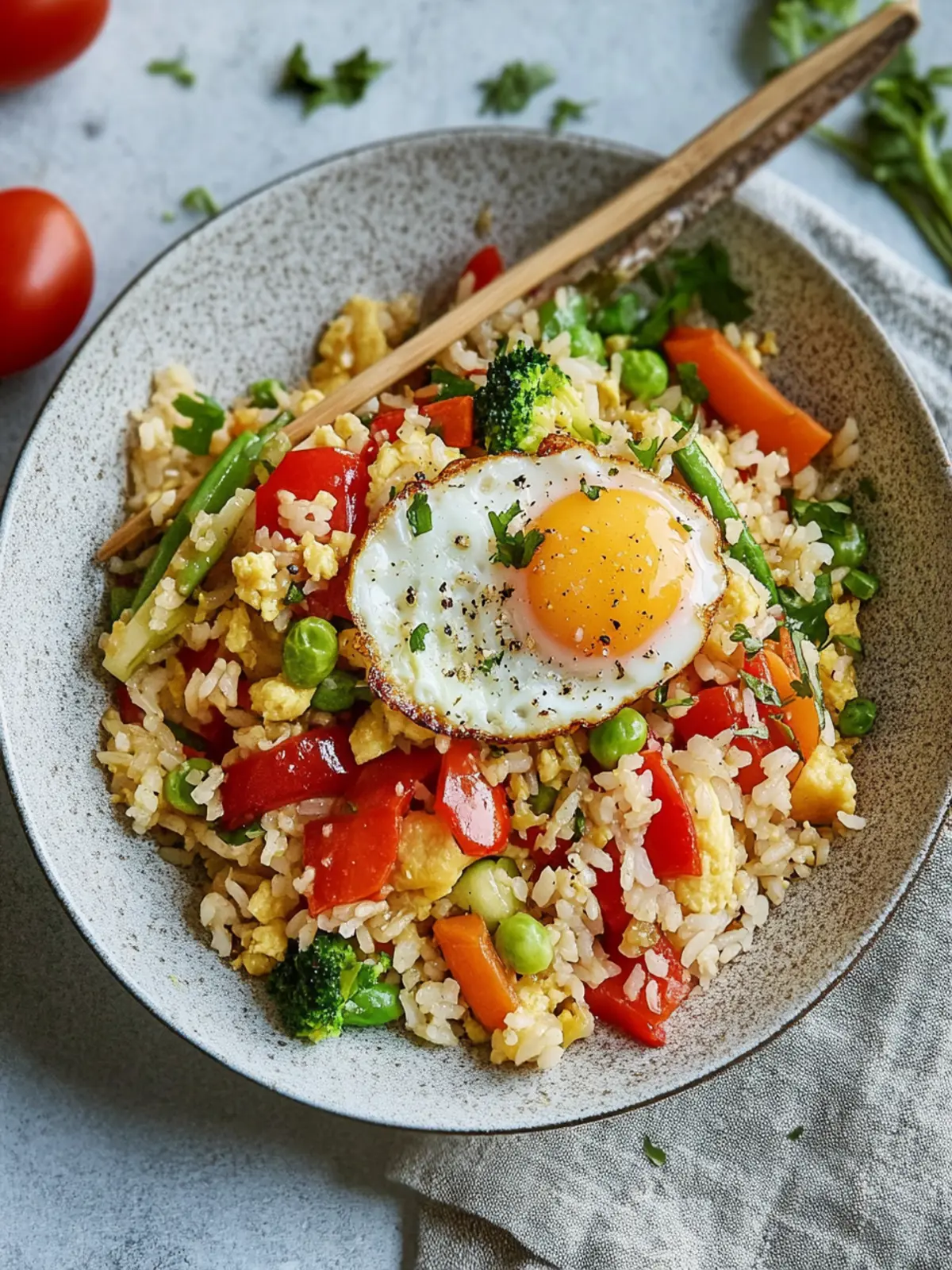 Fried Rice with Vegetables and Egg