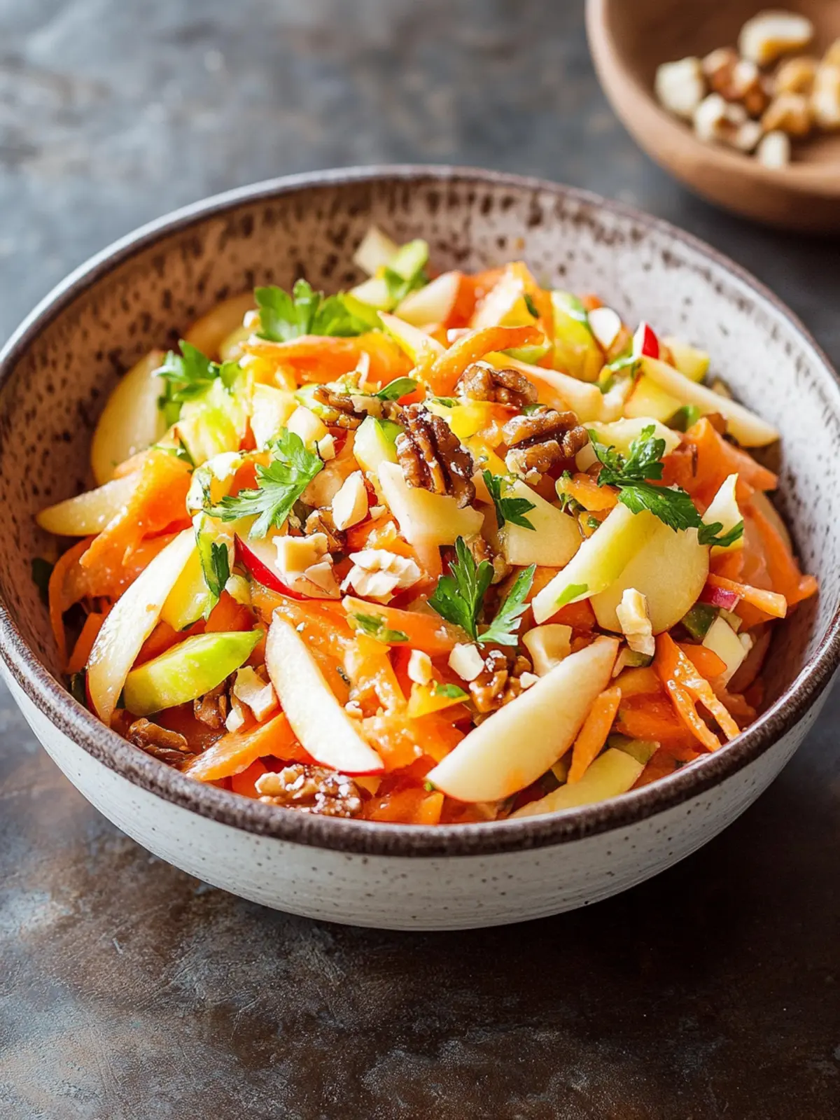 Karotten-Apfel-Salat mit Walnüssen