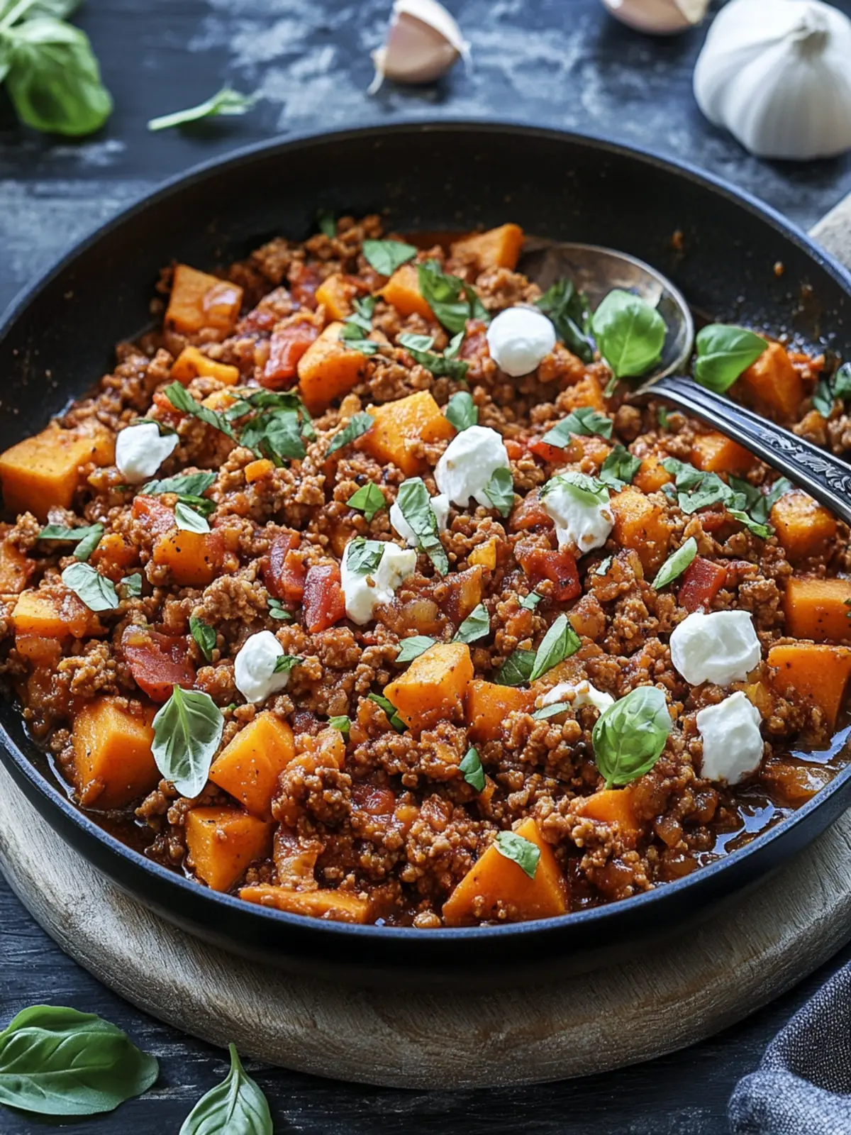 Süßkartoffel-Hackfleisch-Pfanne