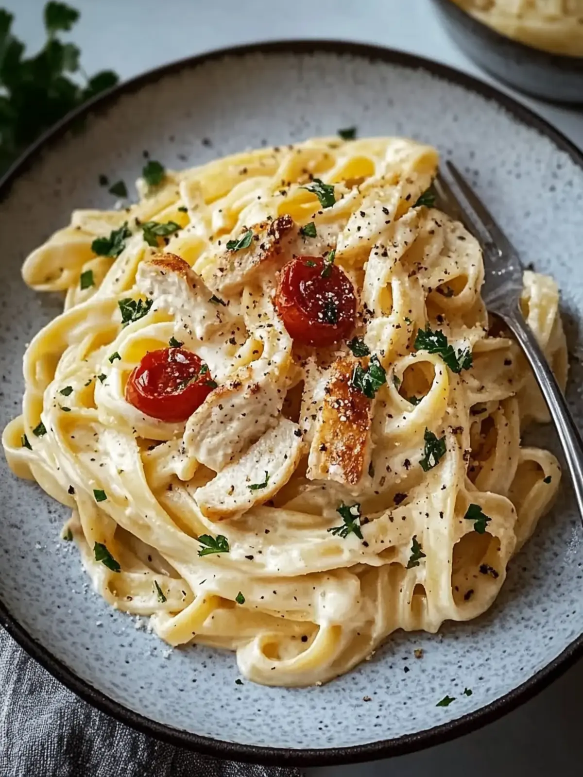 Cremige Hähnchen-Alfredo-Nudeln