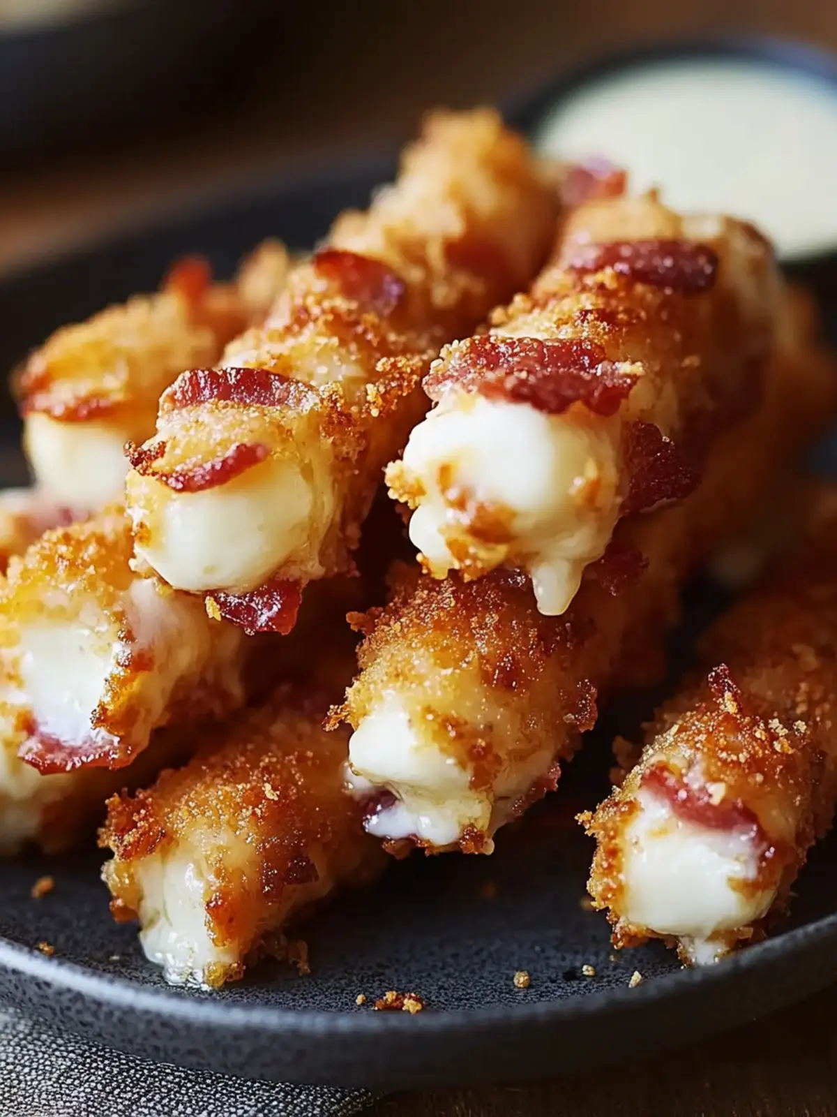 Knusprige Bacon-Mozzarella-Sticks