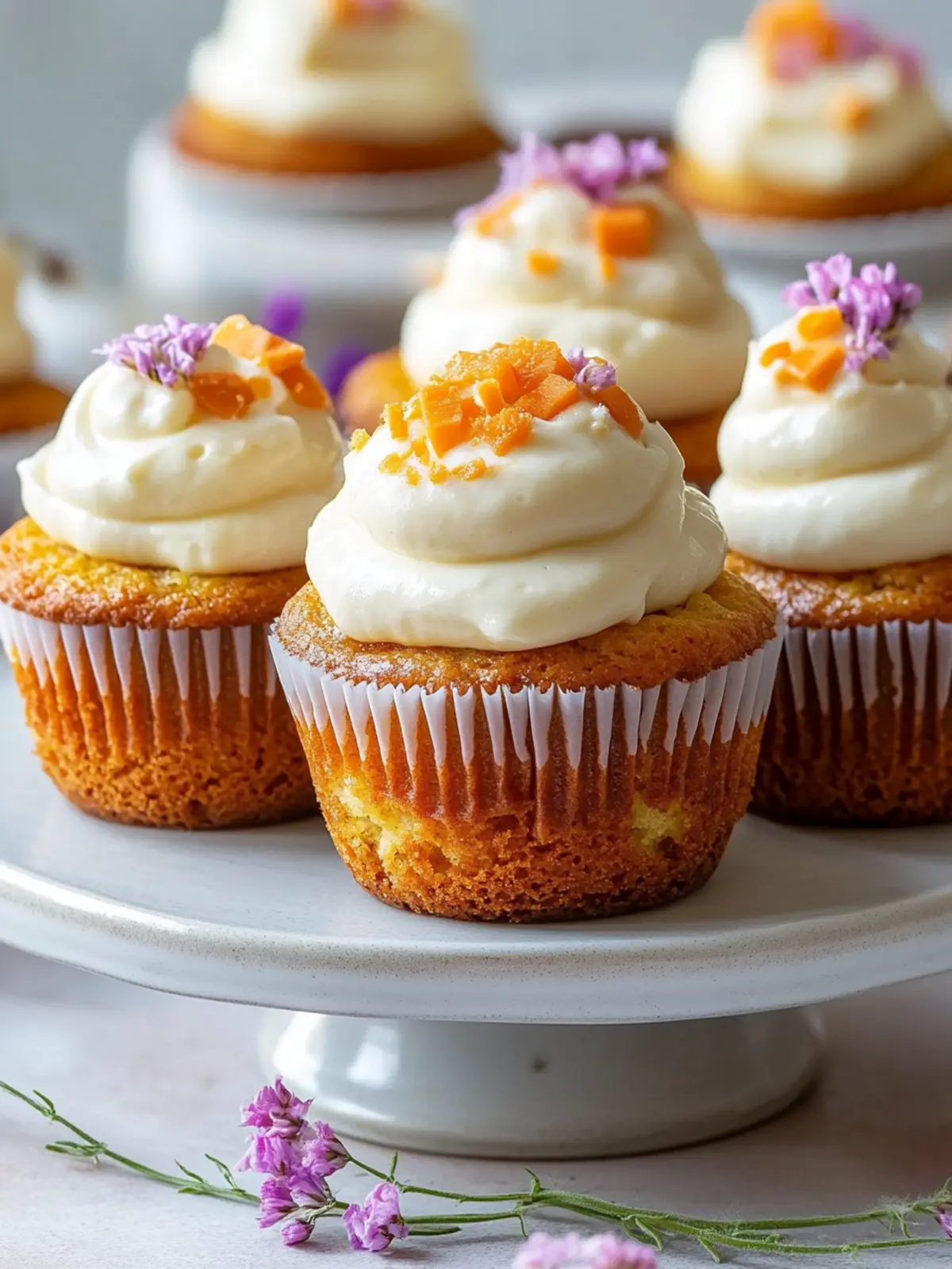 Leckere Karottenkuchen-Muffins mit Frischkäse-Frosting