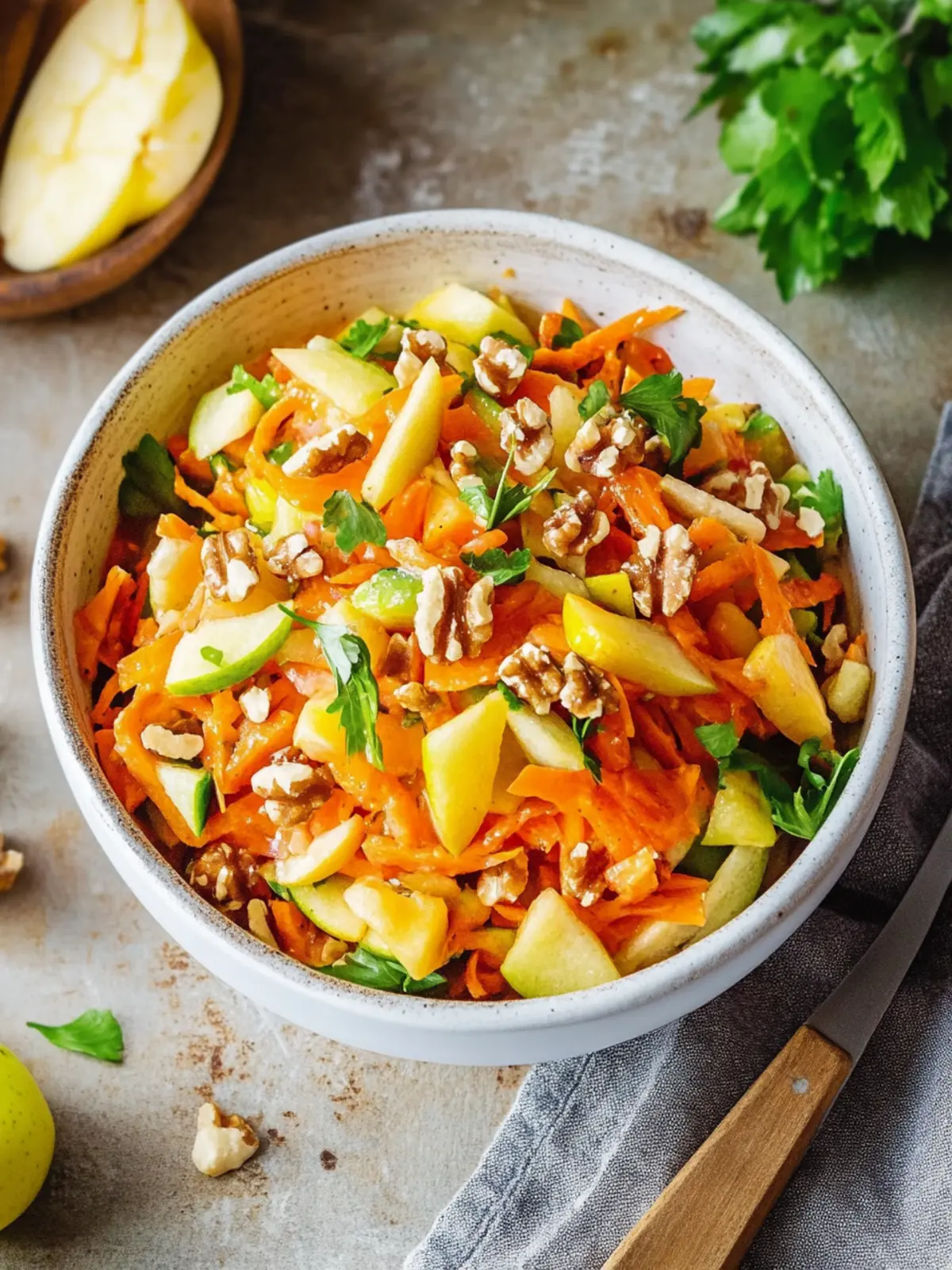 Karotten-Apfel-Salat mit Walnüssen