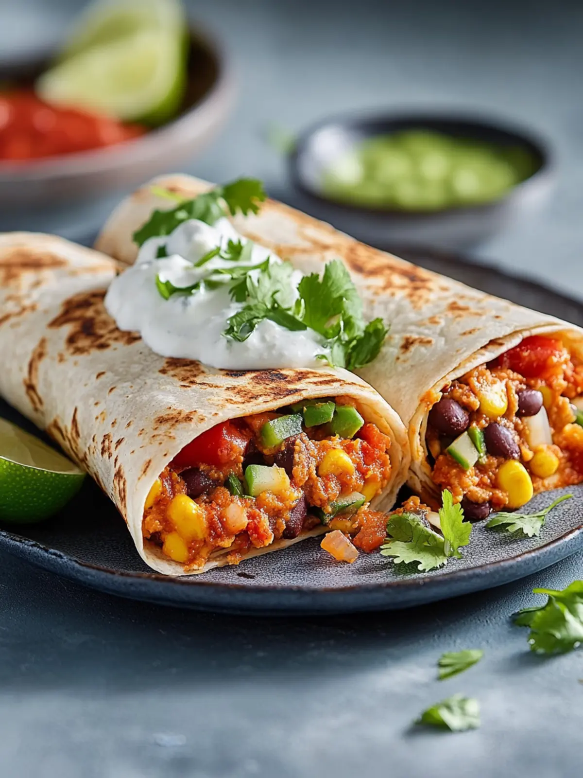 Kuschelige Küche Burritos: würzig, vegan, wow