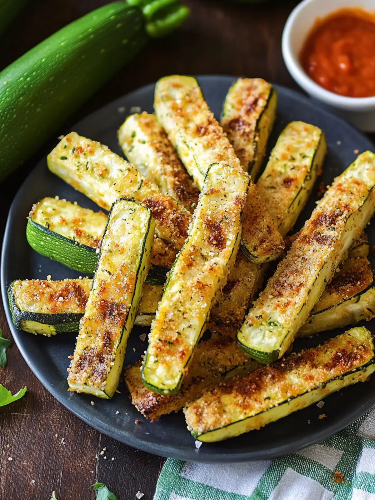 Backofen-gebackene Zucchini-Sticks