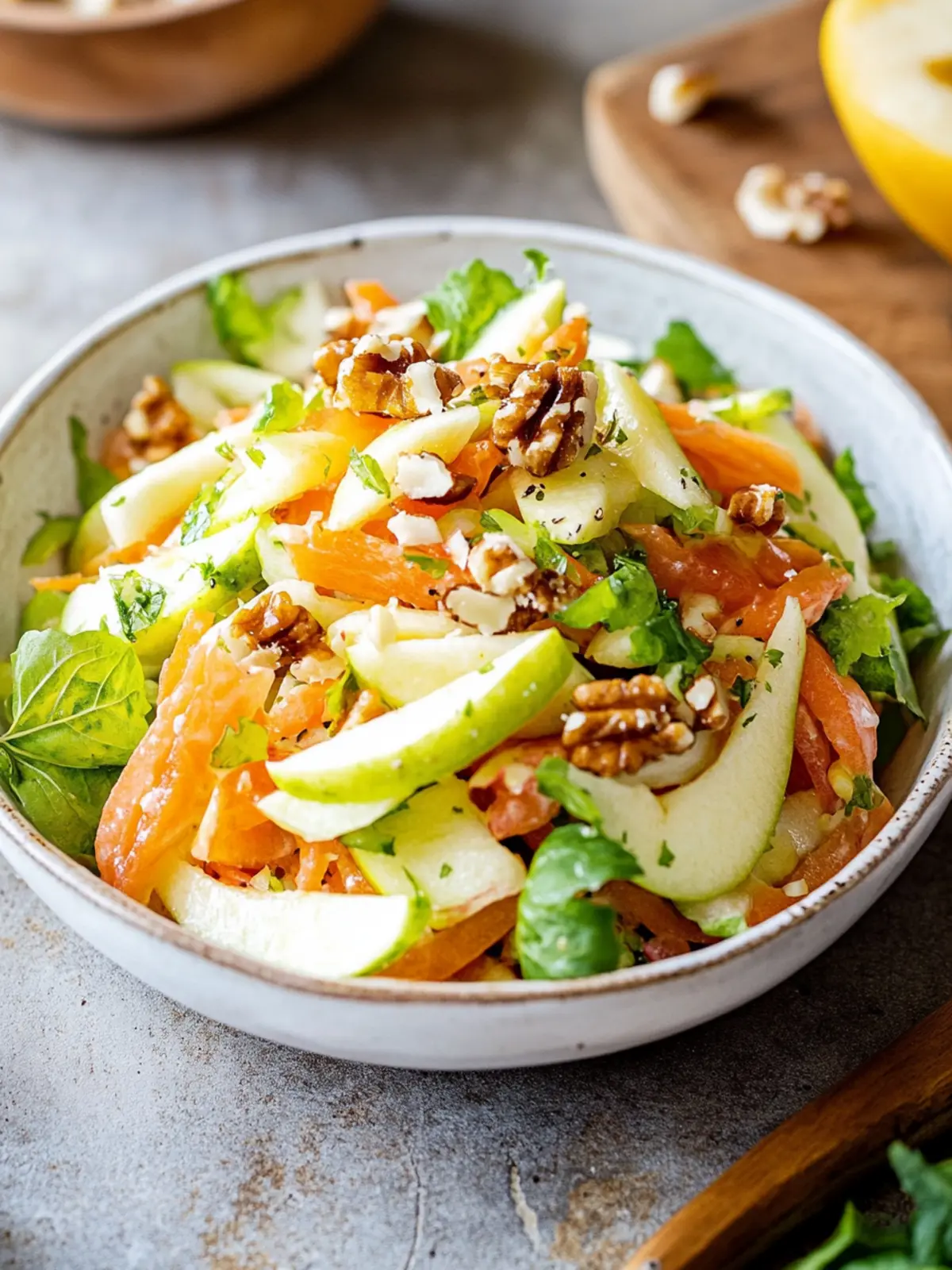 Karotten-Apfel-Salat mit Walnüssen
