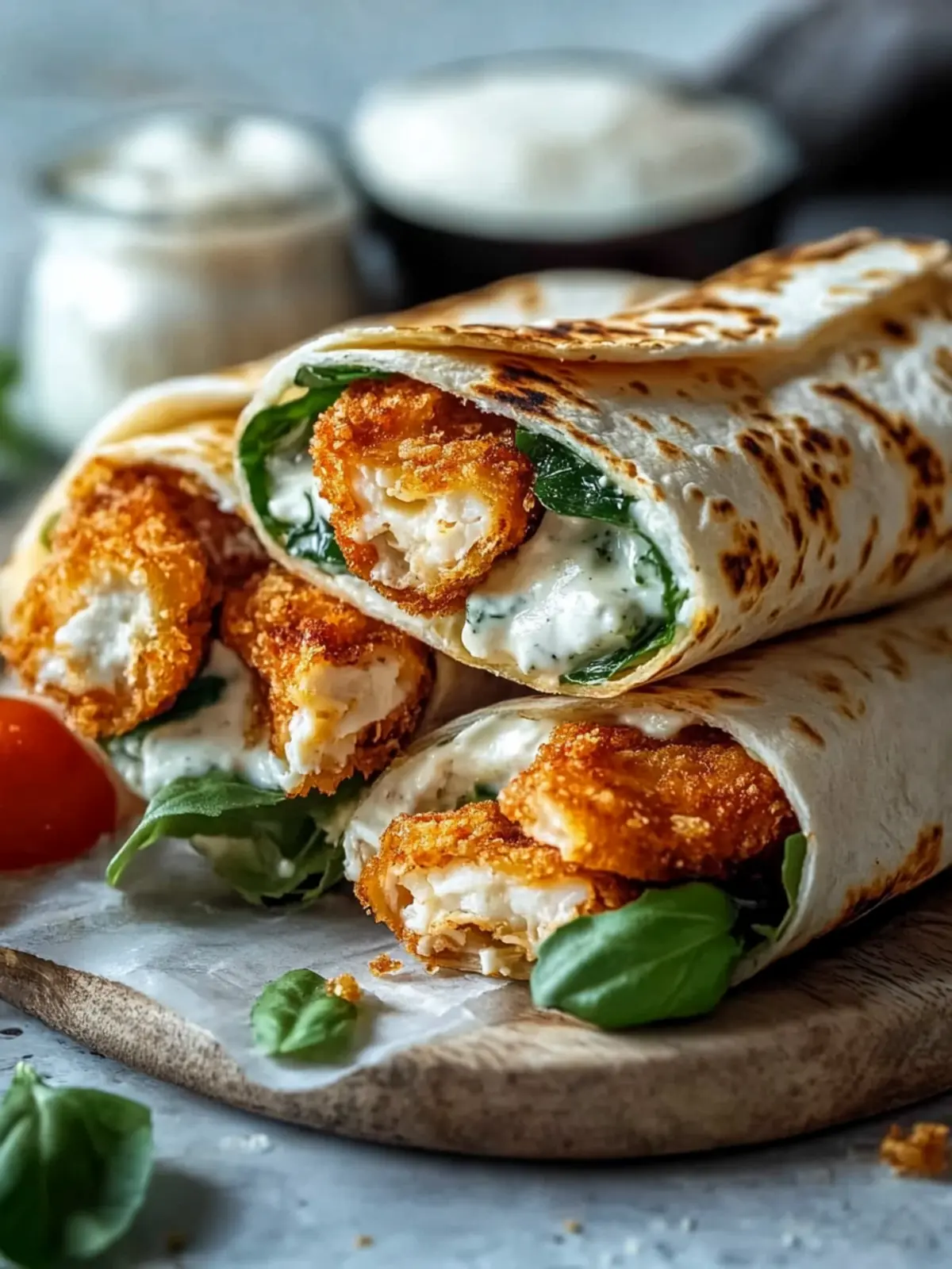 Crispy Air Fryer Hot Chicken und Käse Wraps Rezept