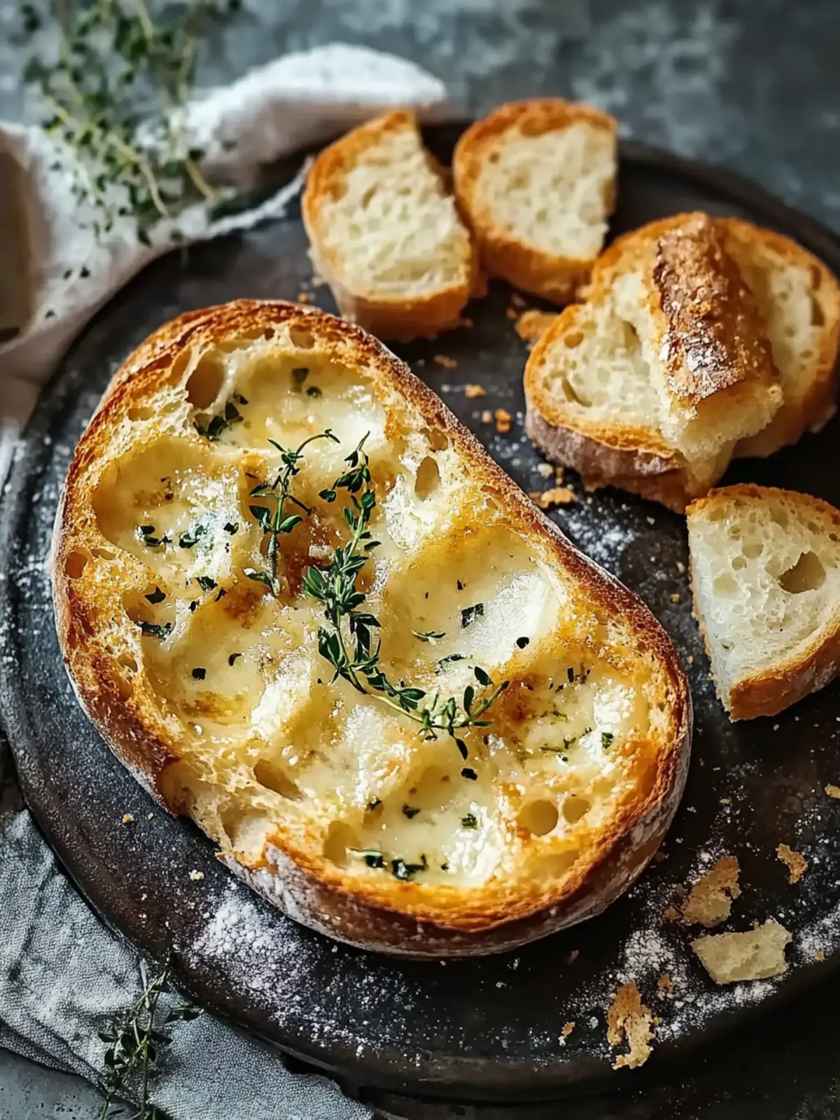 Käsige Knoblauchbrot Häppchen