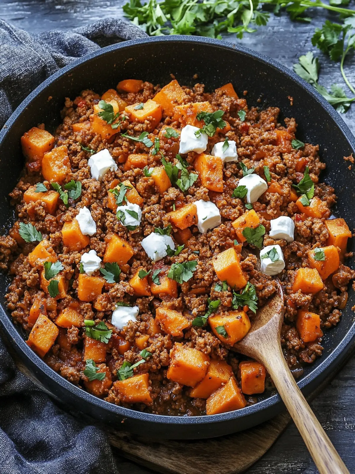 Süßkartoffel-Hackfleisch-Pfanne